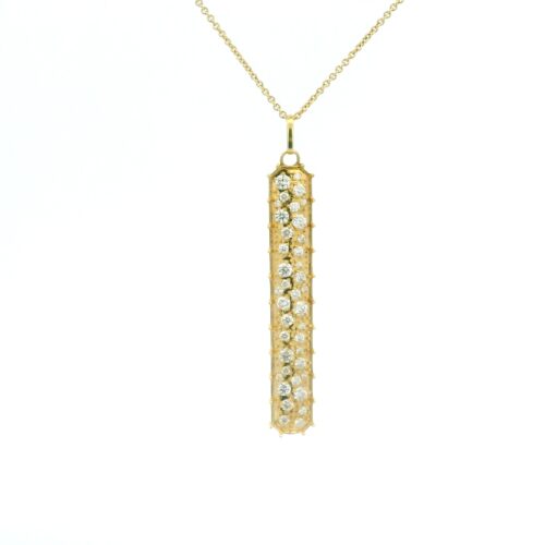 Yellow Gold and Diamond Long Confetti Tag