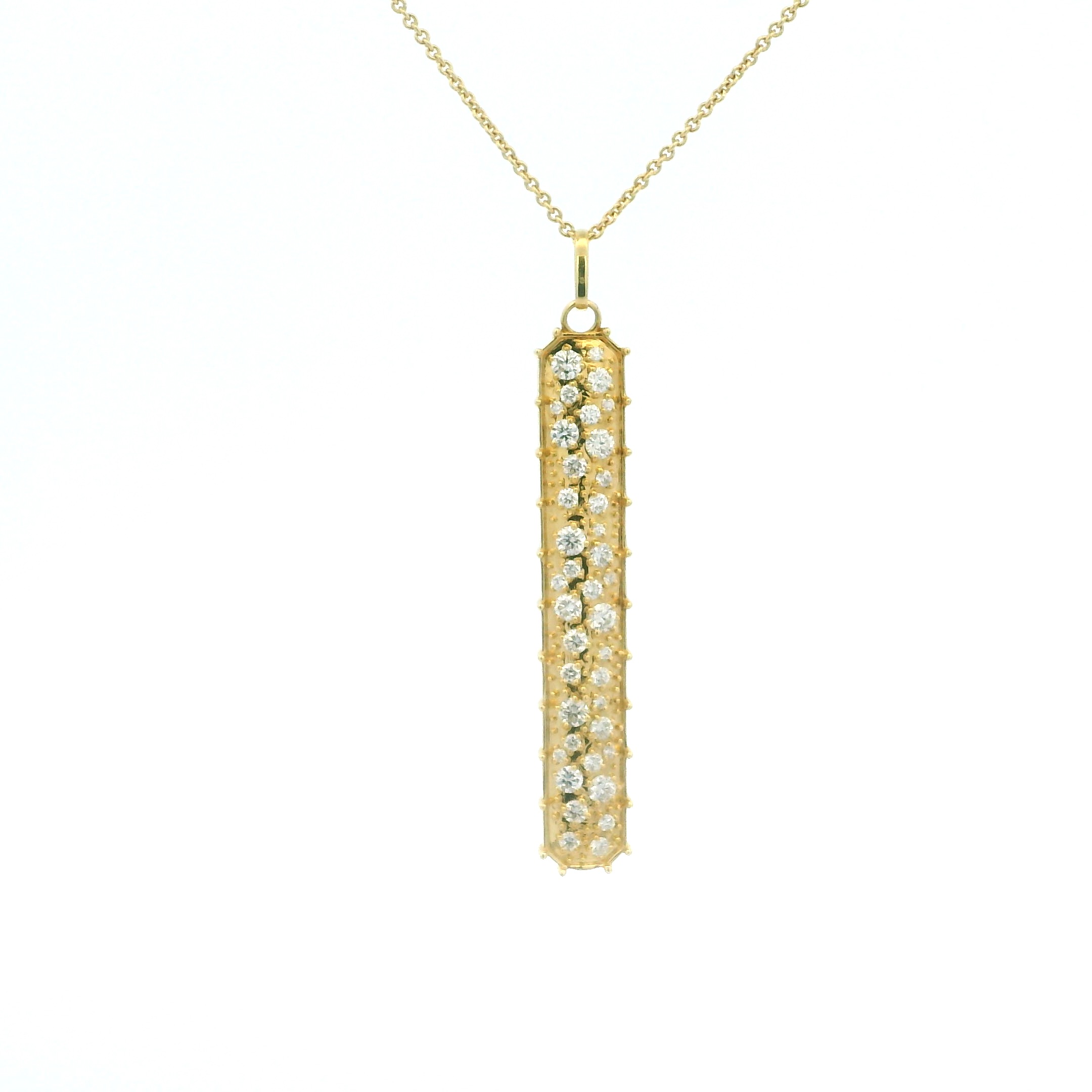 Yellow Gold and Diamond Long Confetti Tag