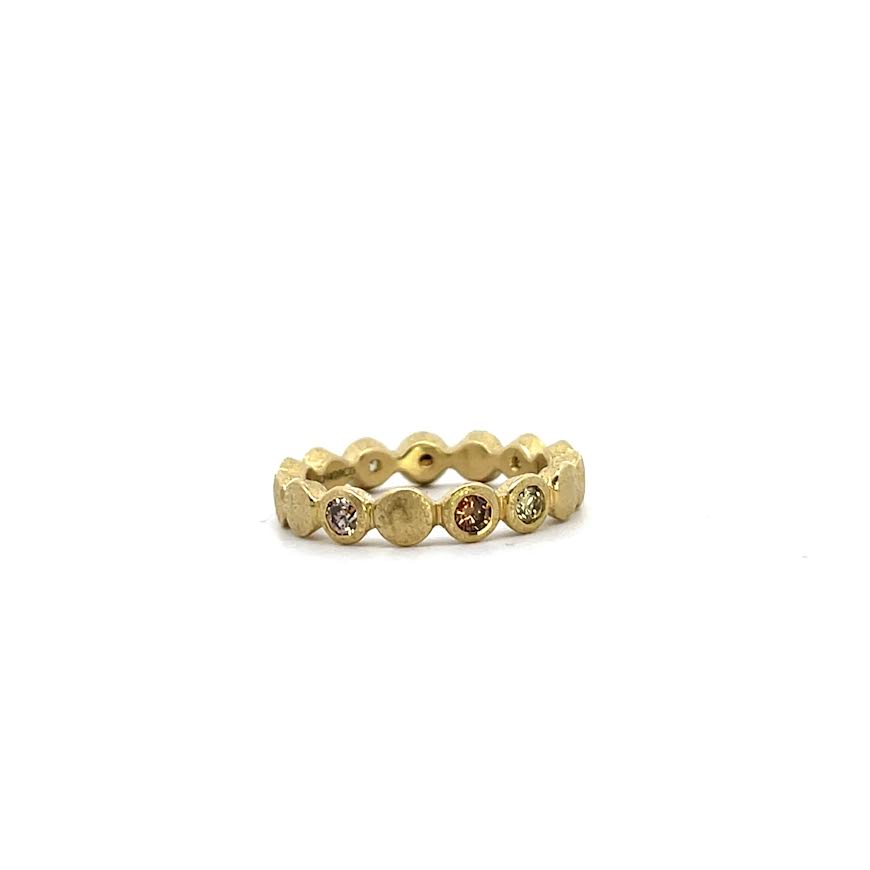 18 karat Yellow Gold and Autumn Diamond Band