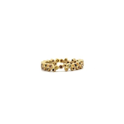 18 karat Yellow Gold and Autumn Diamond Scattered Band