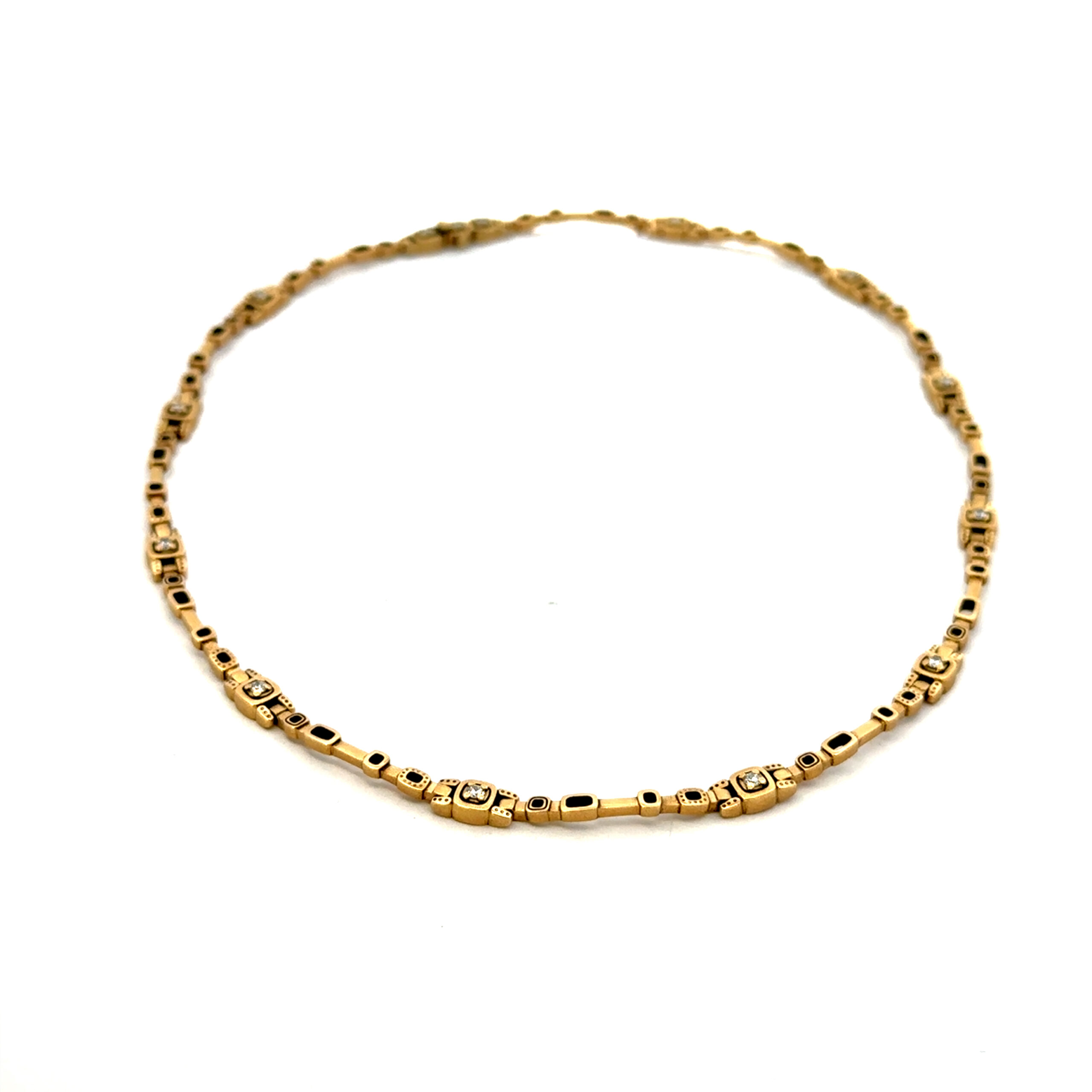 Yellow Gold and Diamond Path Necklace