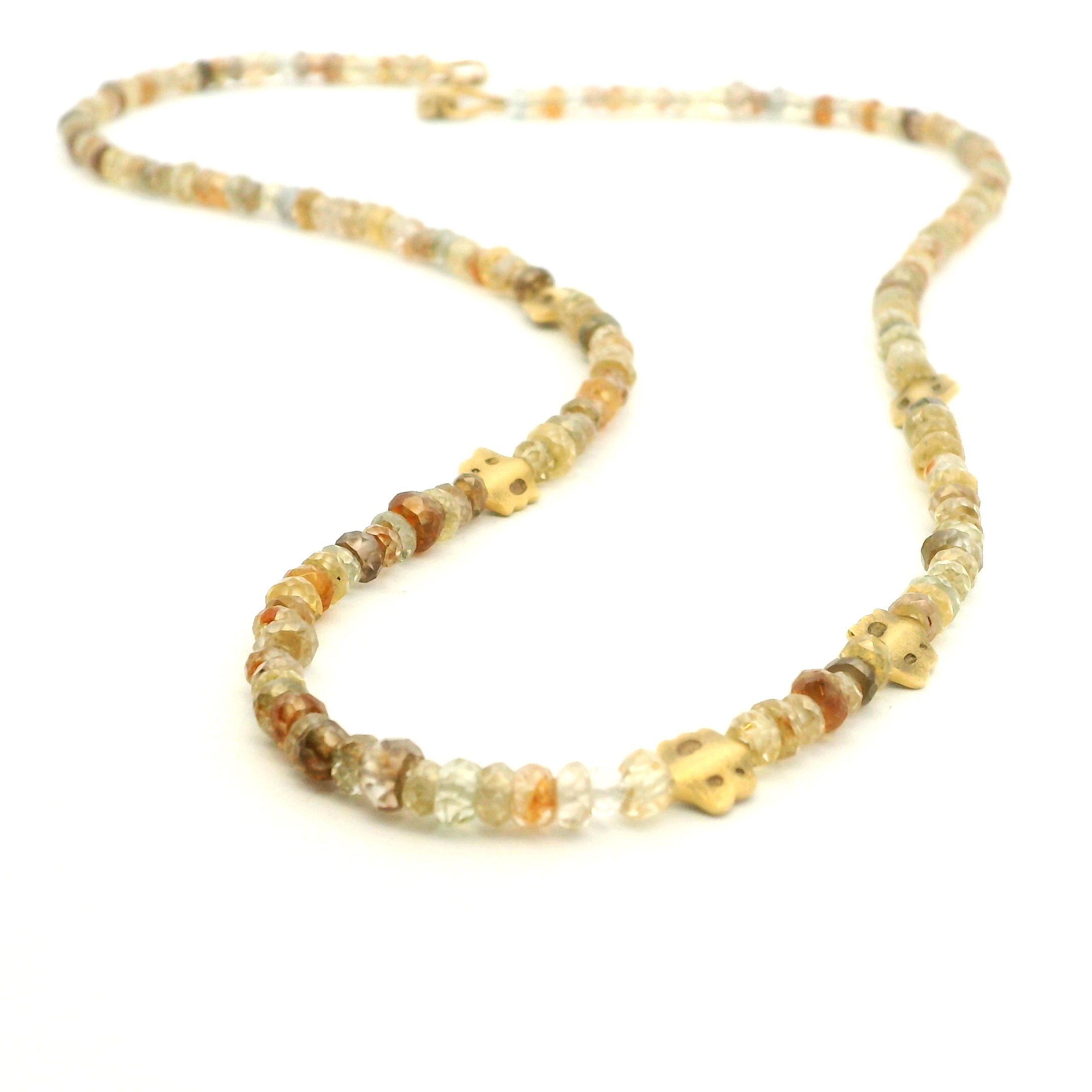 Yellow Gold and Mixed Zircon 'Flora' Necklace