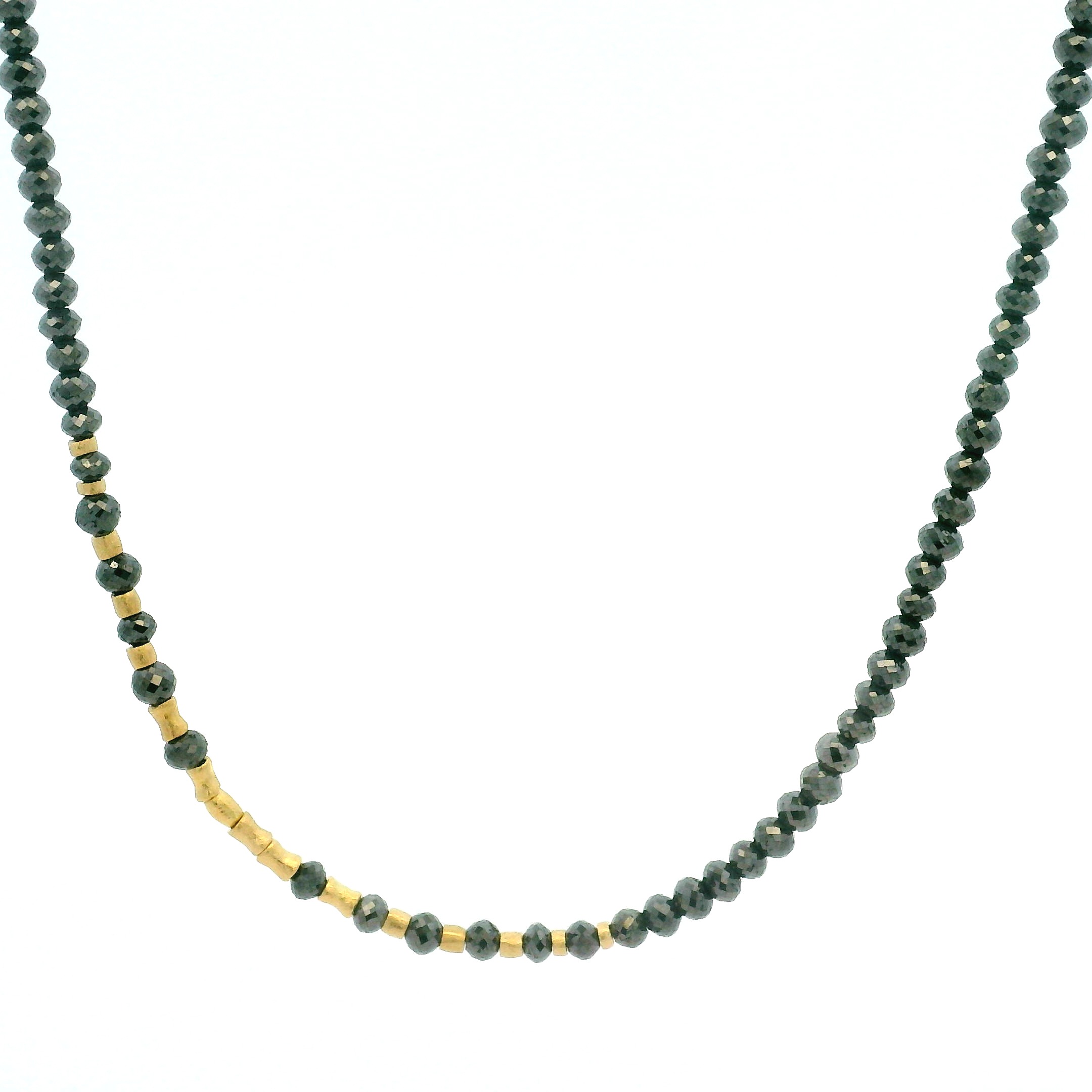 18 Karat Yellow Gold and Black Diamond Necklace