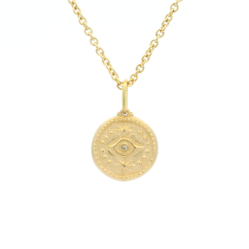 14 Karat Yellow Gold Evil Eye Charm