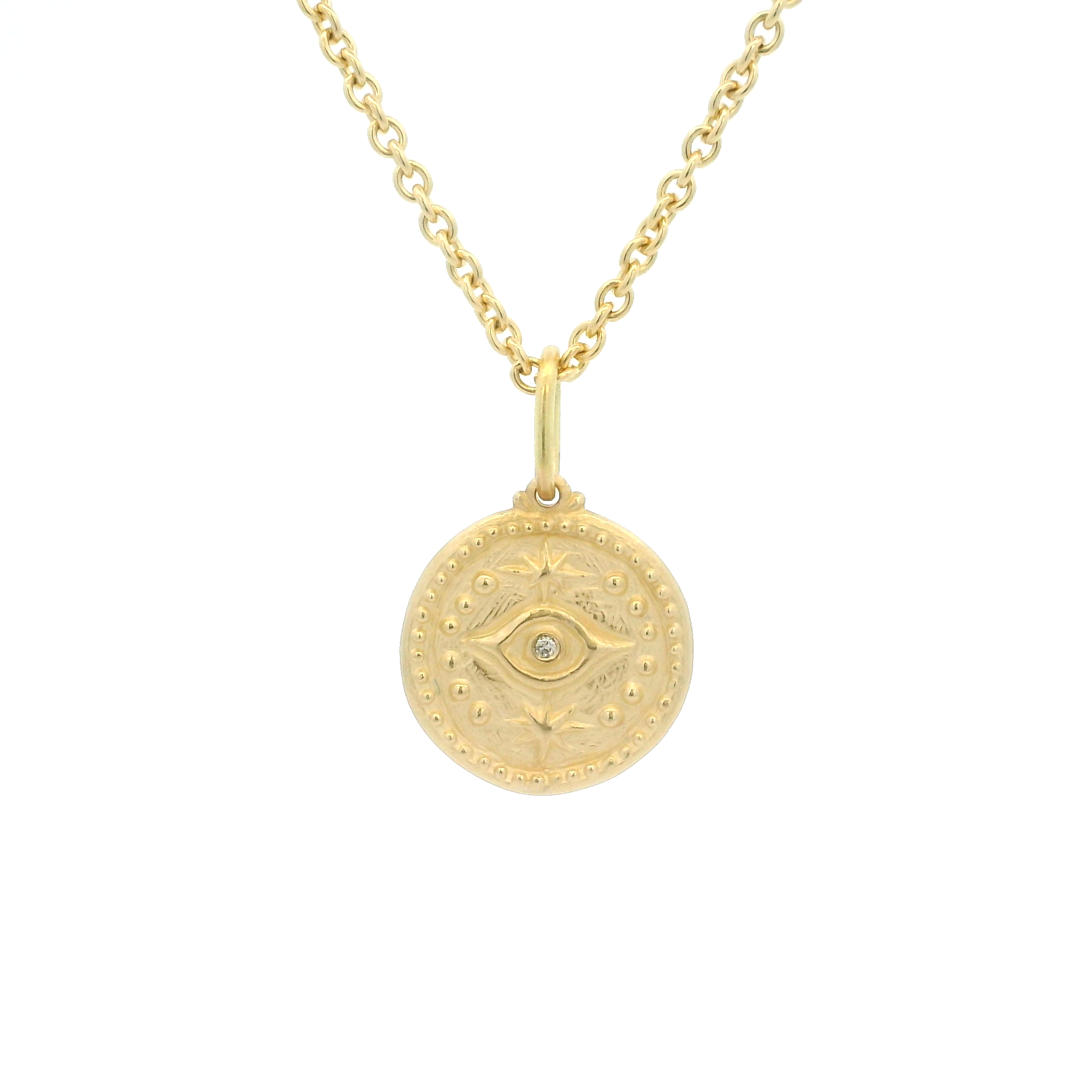 14 Karat Yellow Gold Evil Eye Charm
