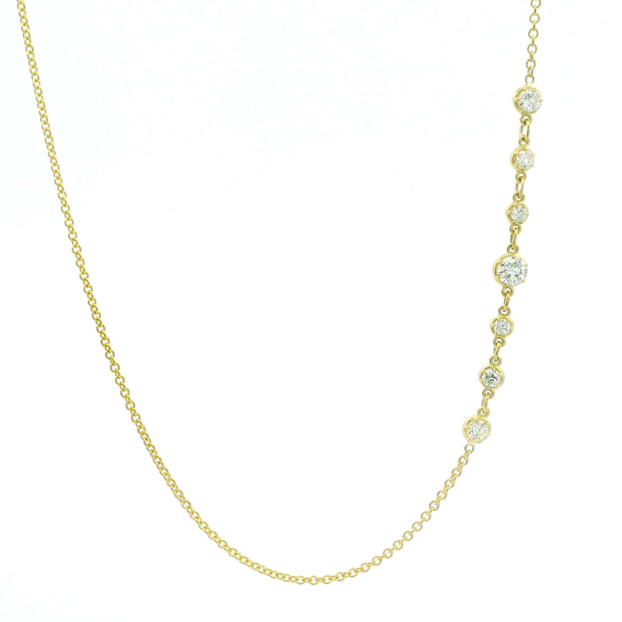 Yellow Gold and Diamond Station Chain