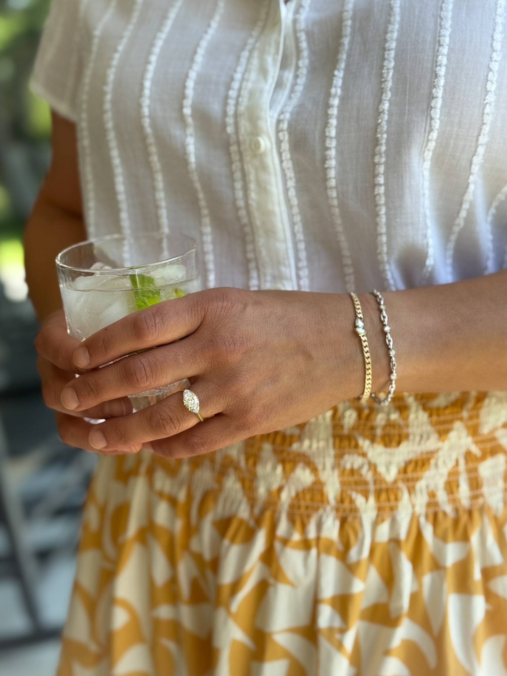 Yellow Gold, Platinum and Diamond Posey Curb Bracelet