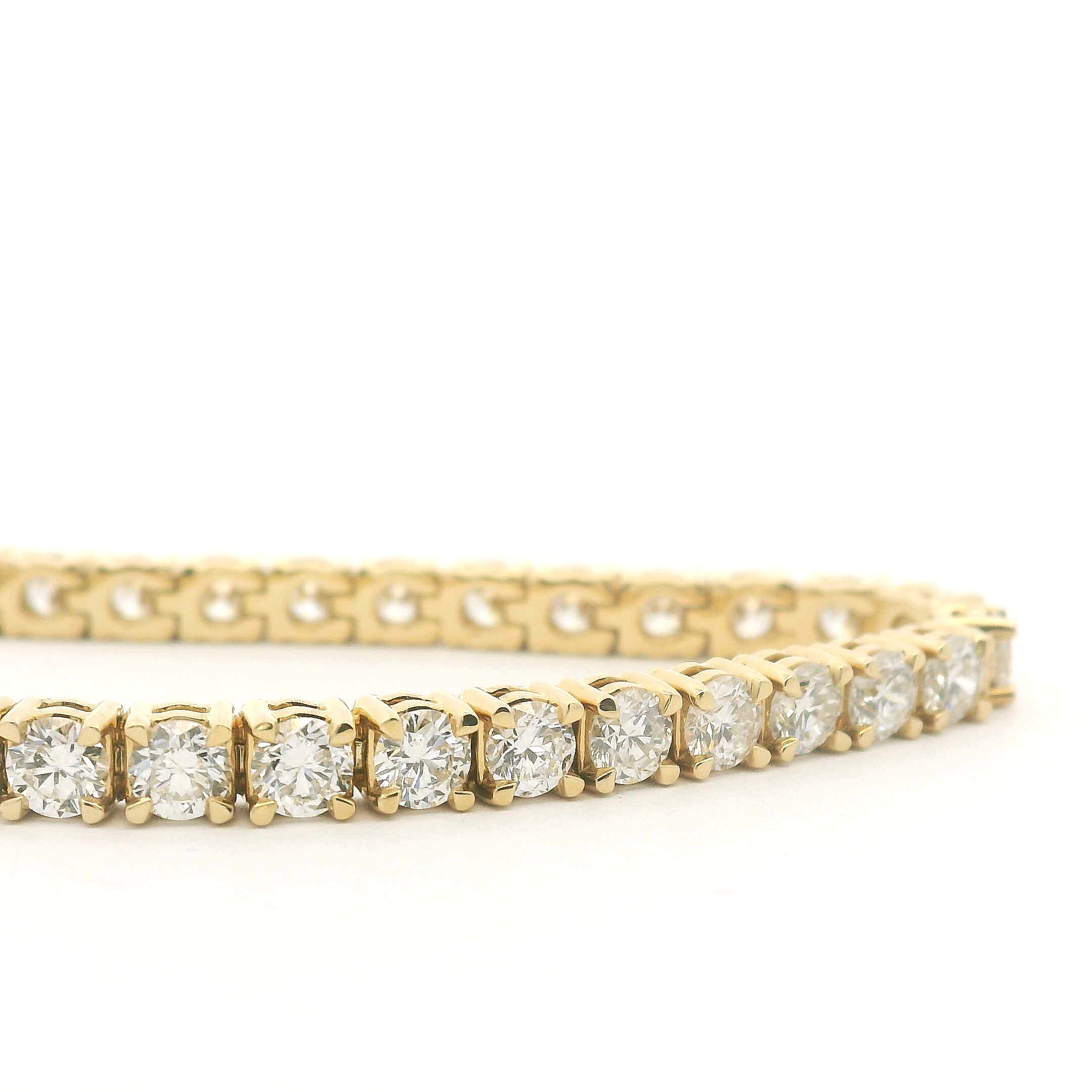 Yellow Gold and Diamond Line Bracelet