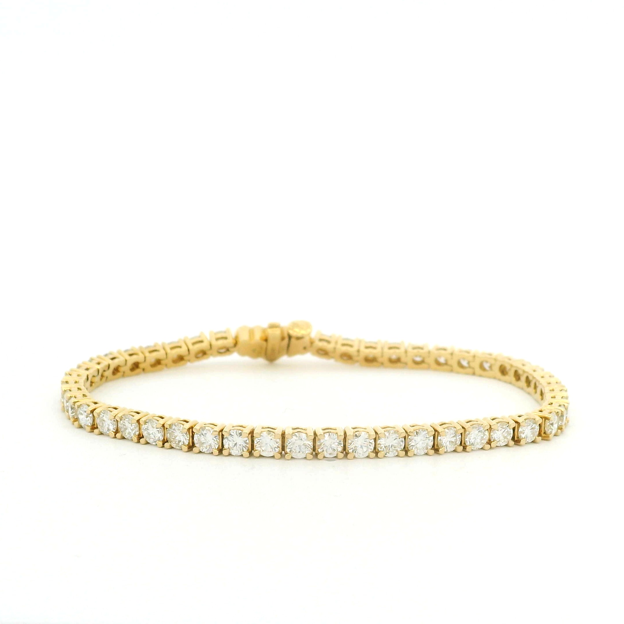 Yellow Gold and Diamond Line Bracelet