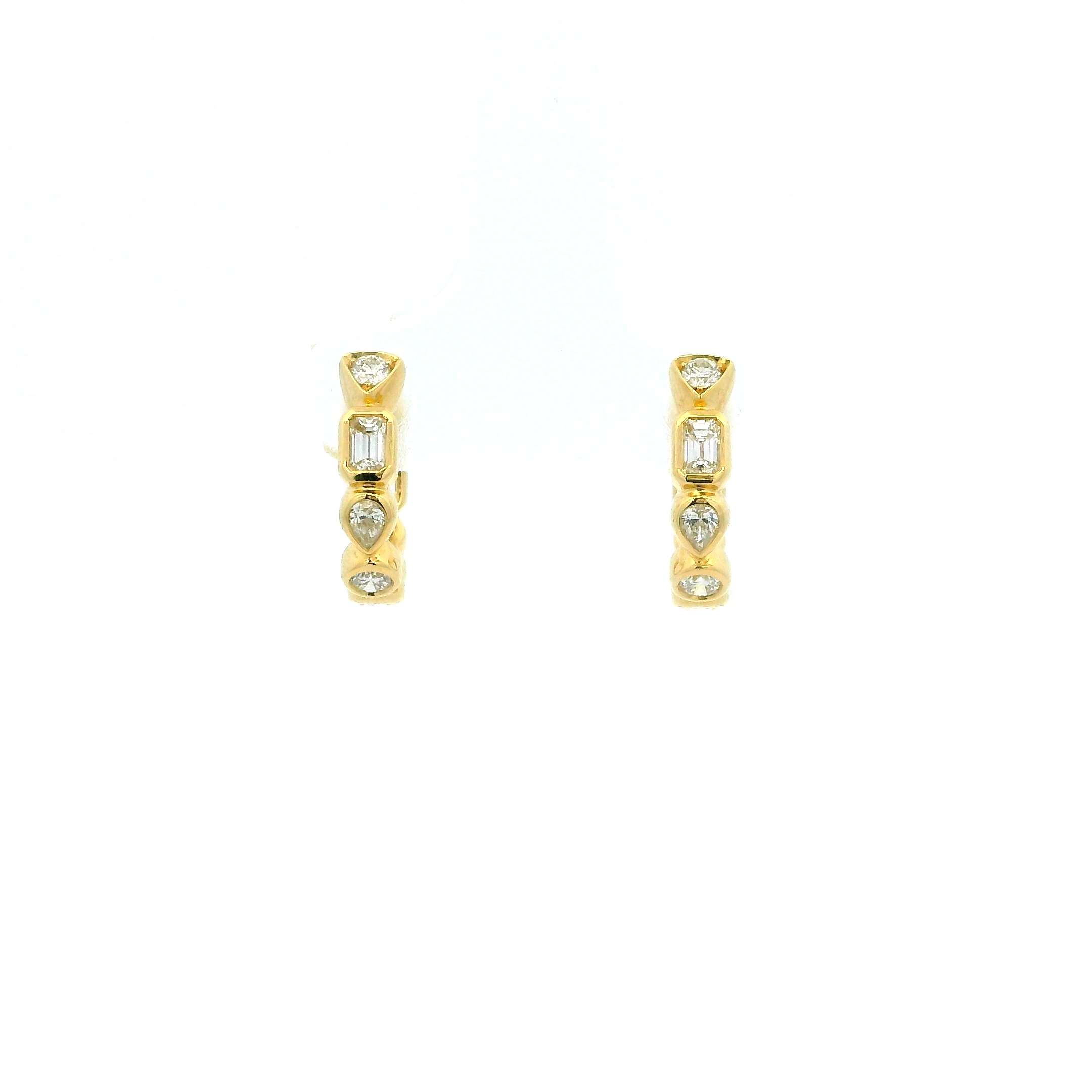 Yellow Gold and Fancy Diamond Petite Hoop Earring