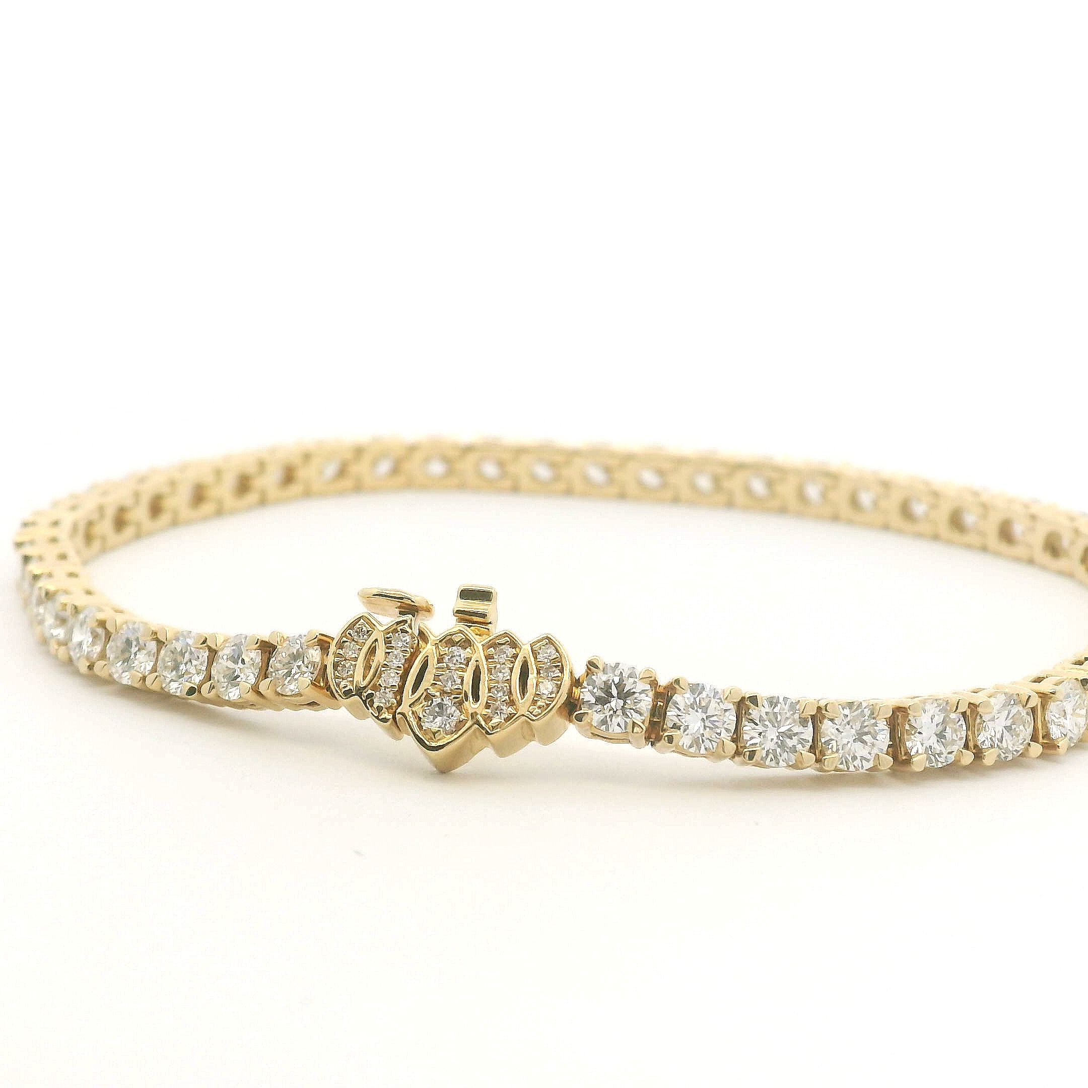 Yellow Gold and Diamond Line Bracelet