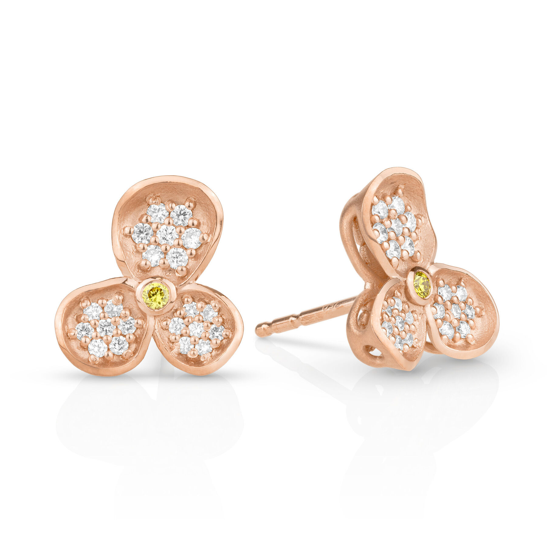 Rose gold and Diamond "Forget-me-Not" Stud