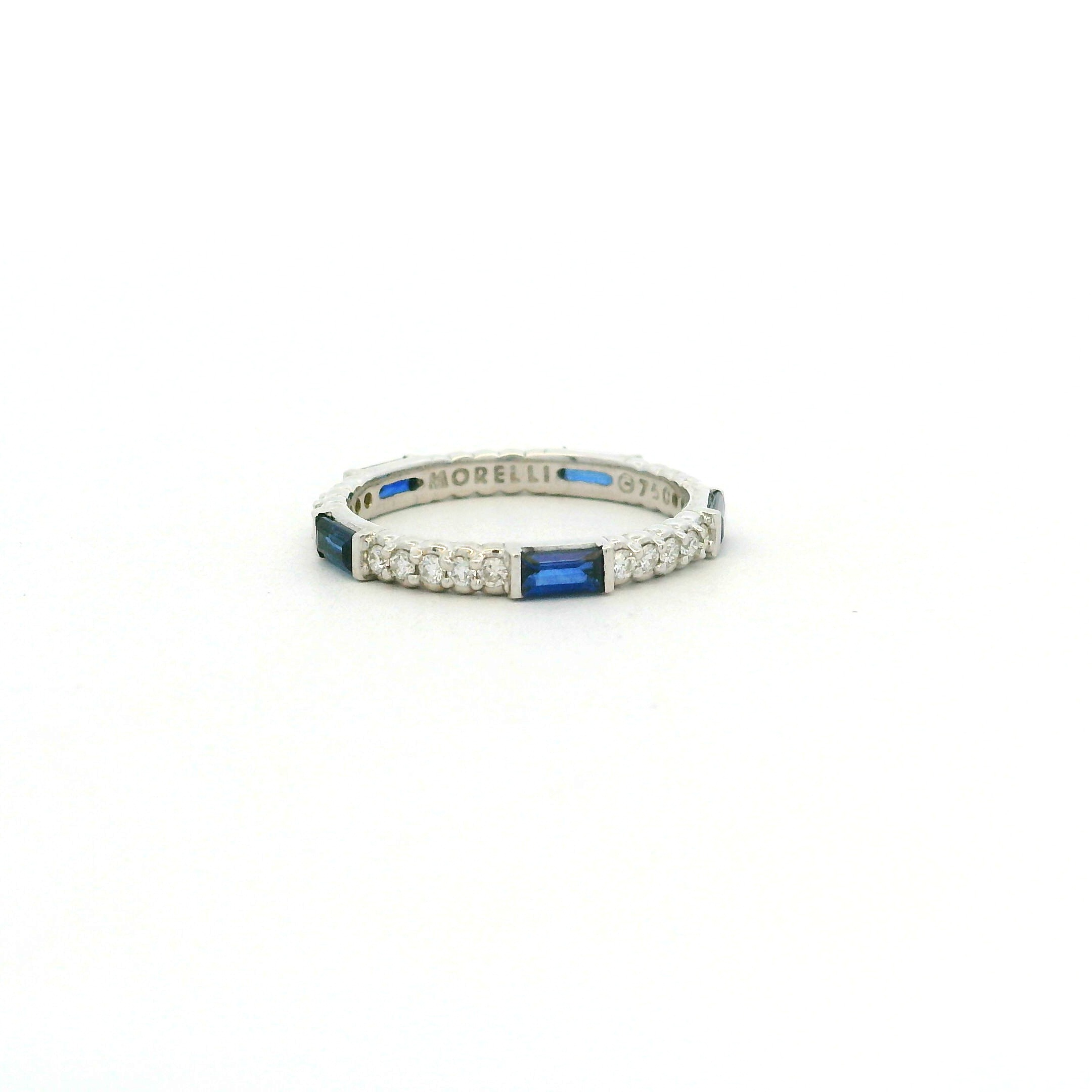 White Gold, Diamond and Sapphire Ring