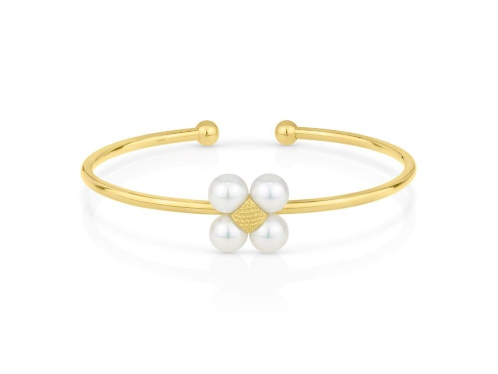 Yellow Gold and Pearl Cuff