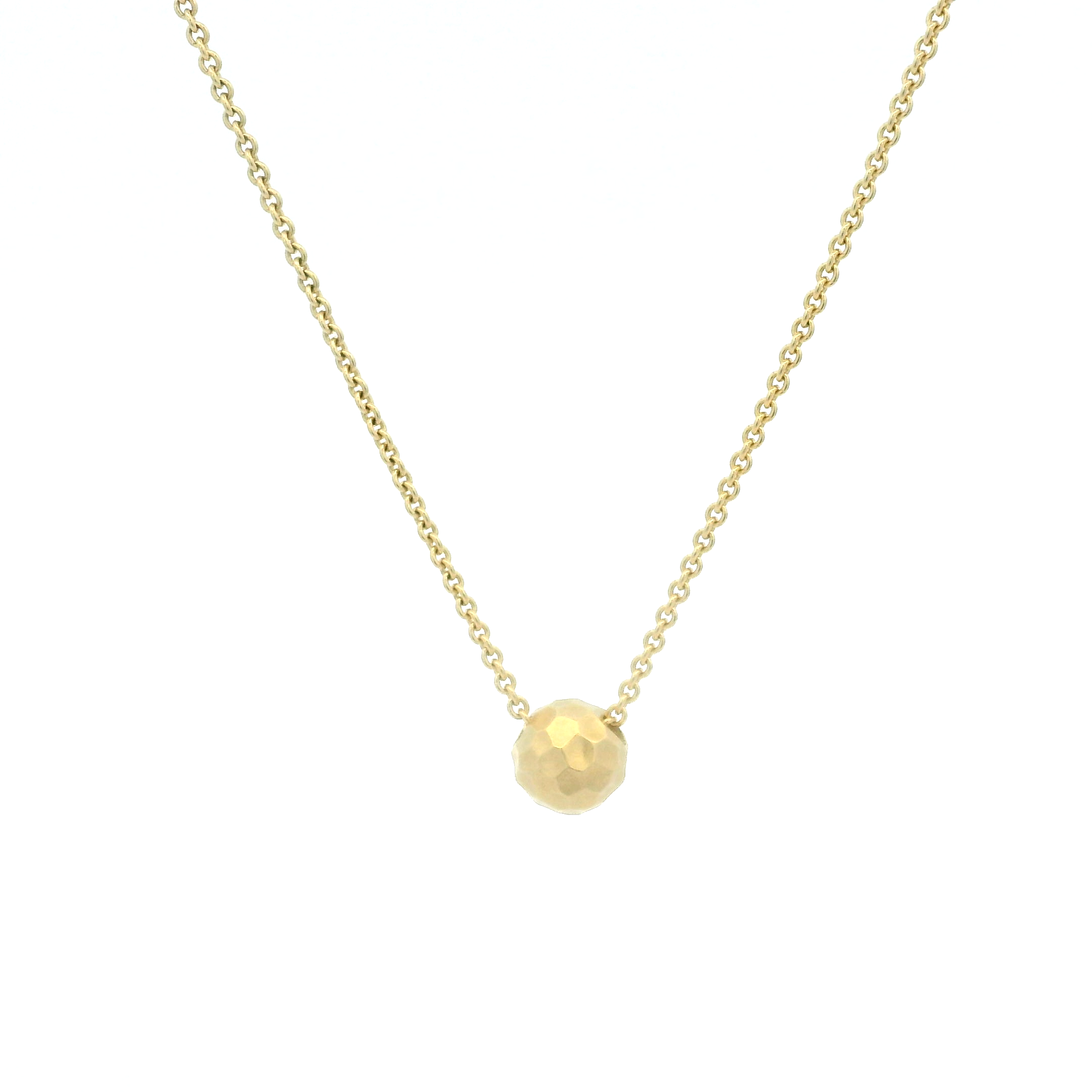 18 karat Yellow Gold Hammered Sphere Pendant