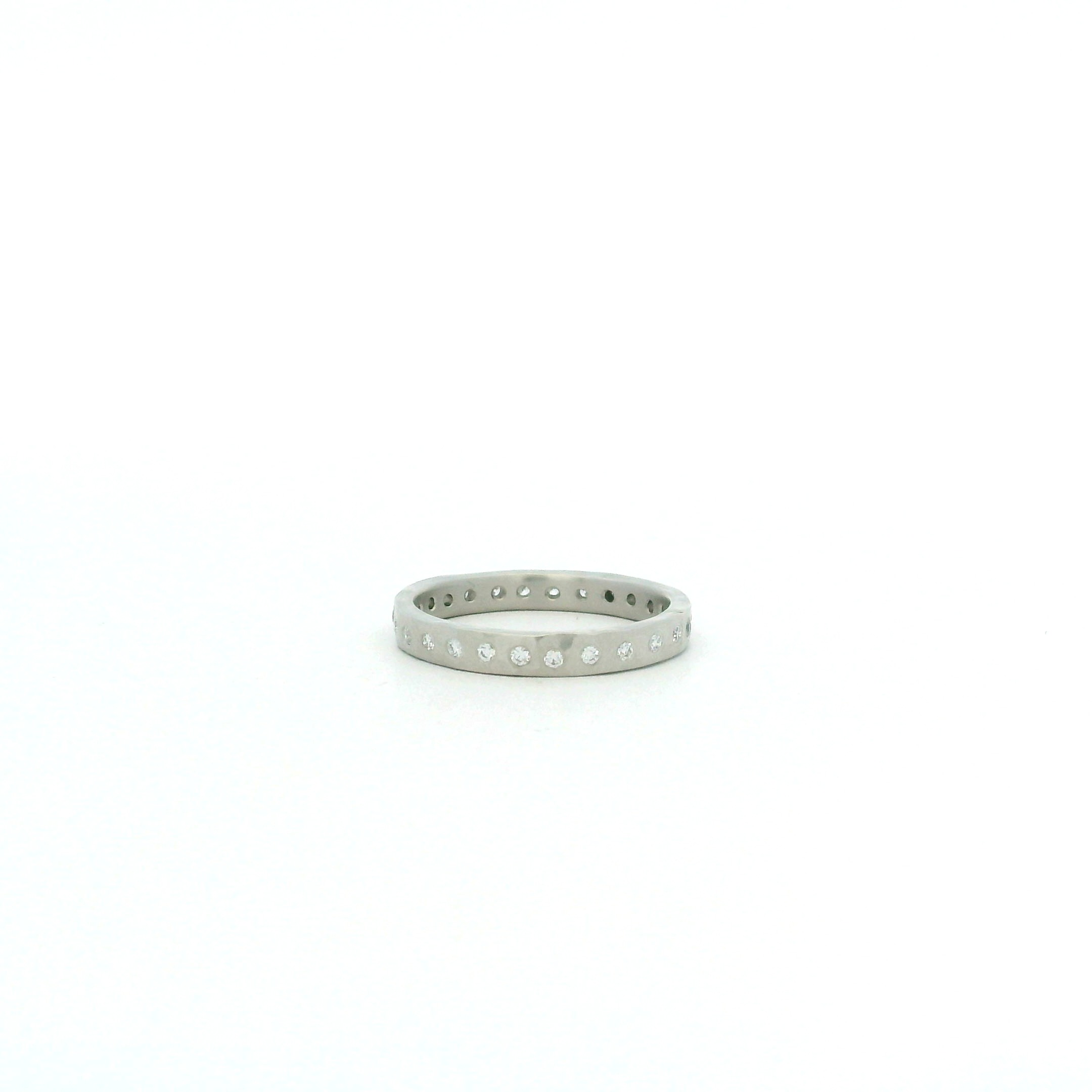 Platinum Diamond Hammered Eternity Band