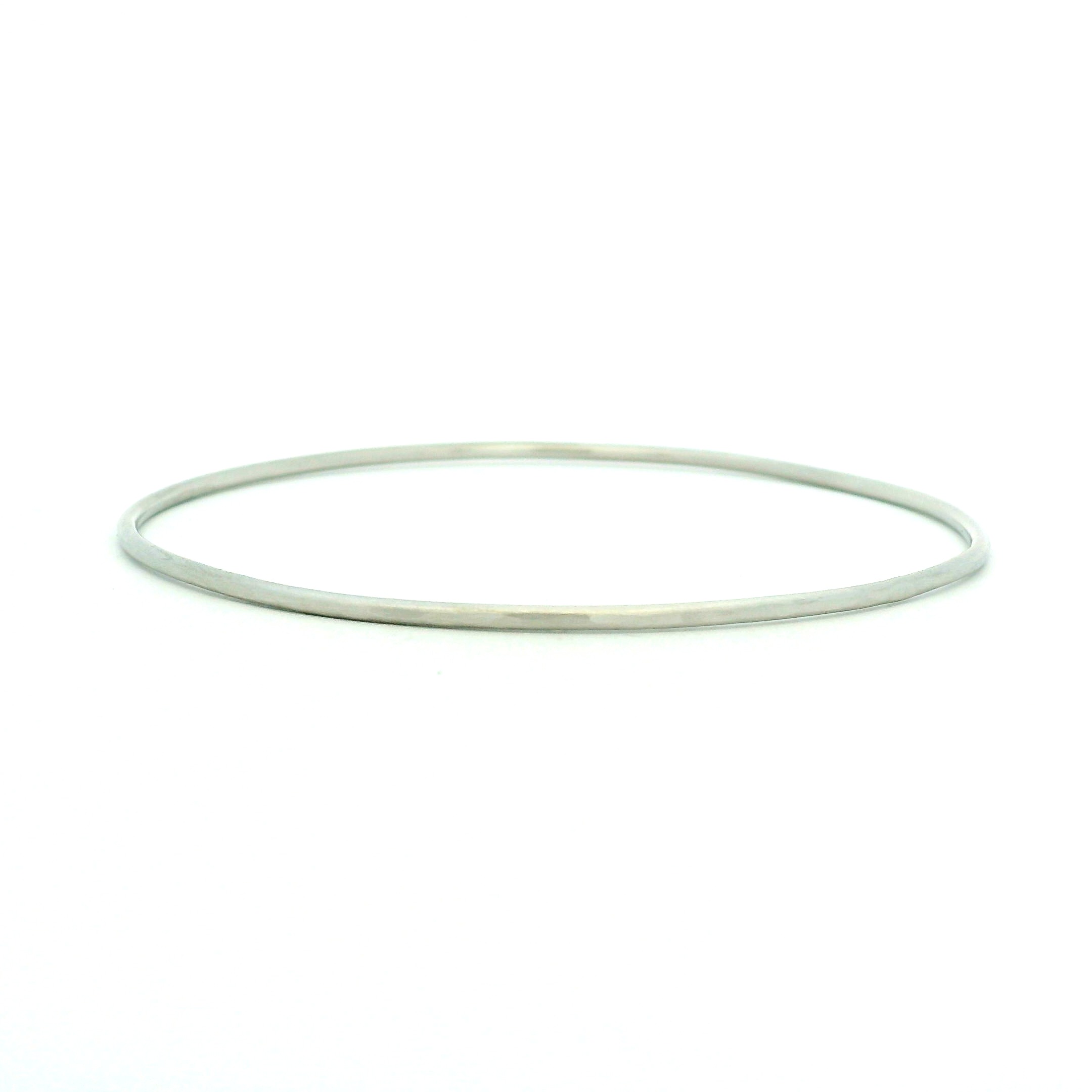 Platinum Hammered Satin Finish Bangle