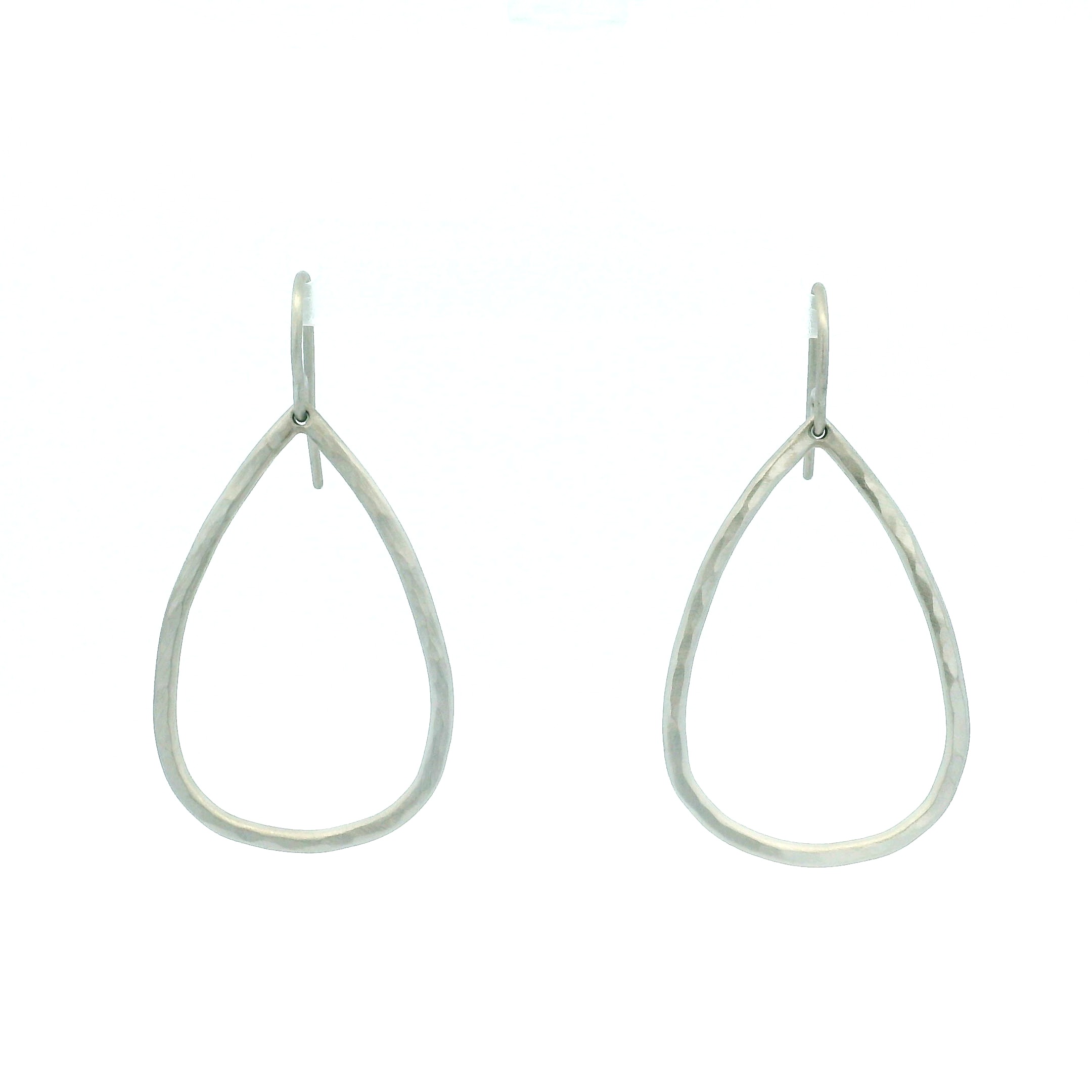 Platinum Open Pear Earrings
