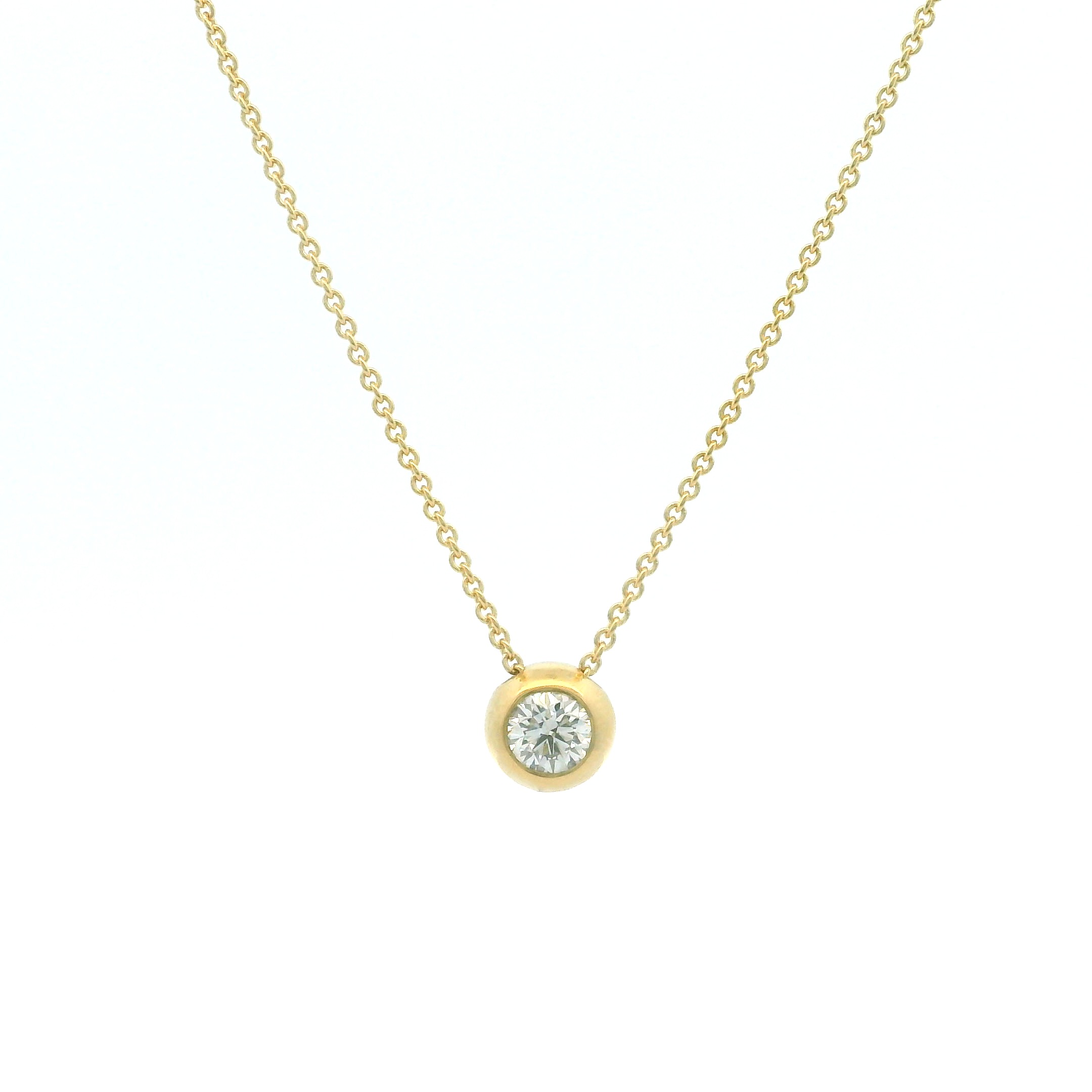 Yellow Gold and Diamond Bezel Pendant