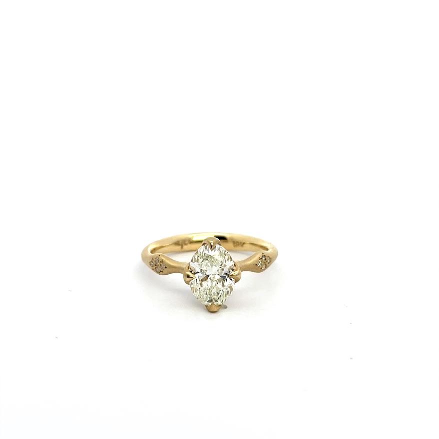 Yellow Gold 'Rosebud' Oval Solitaire