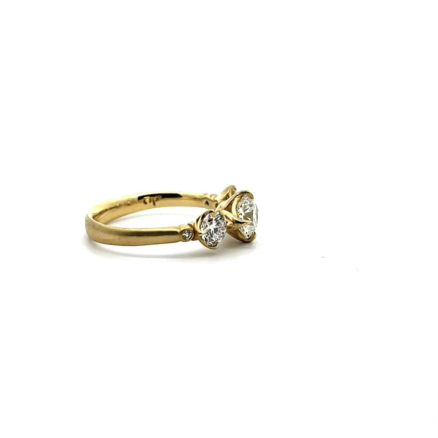 Yellow Gold Three Diamond Ring