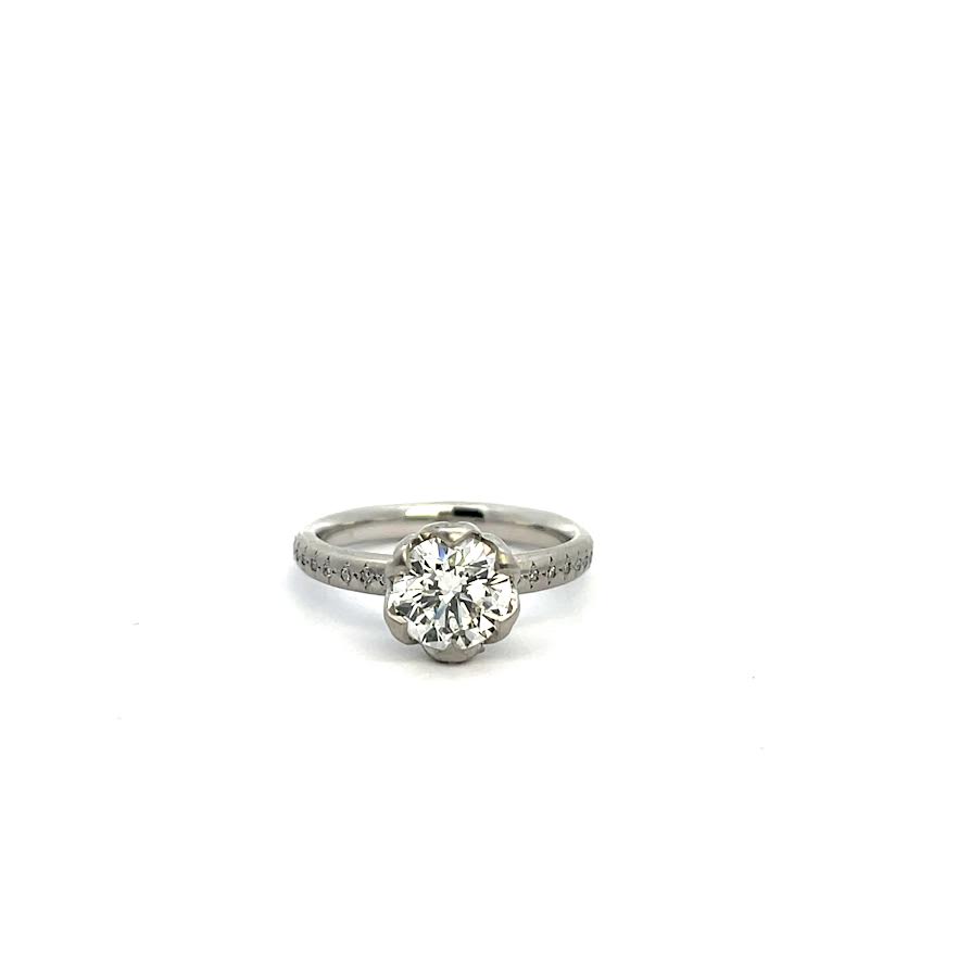 Platinum and Diamond Engagement Ring,1.35 CT