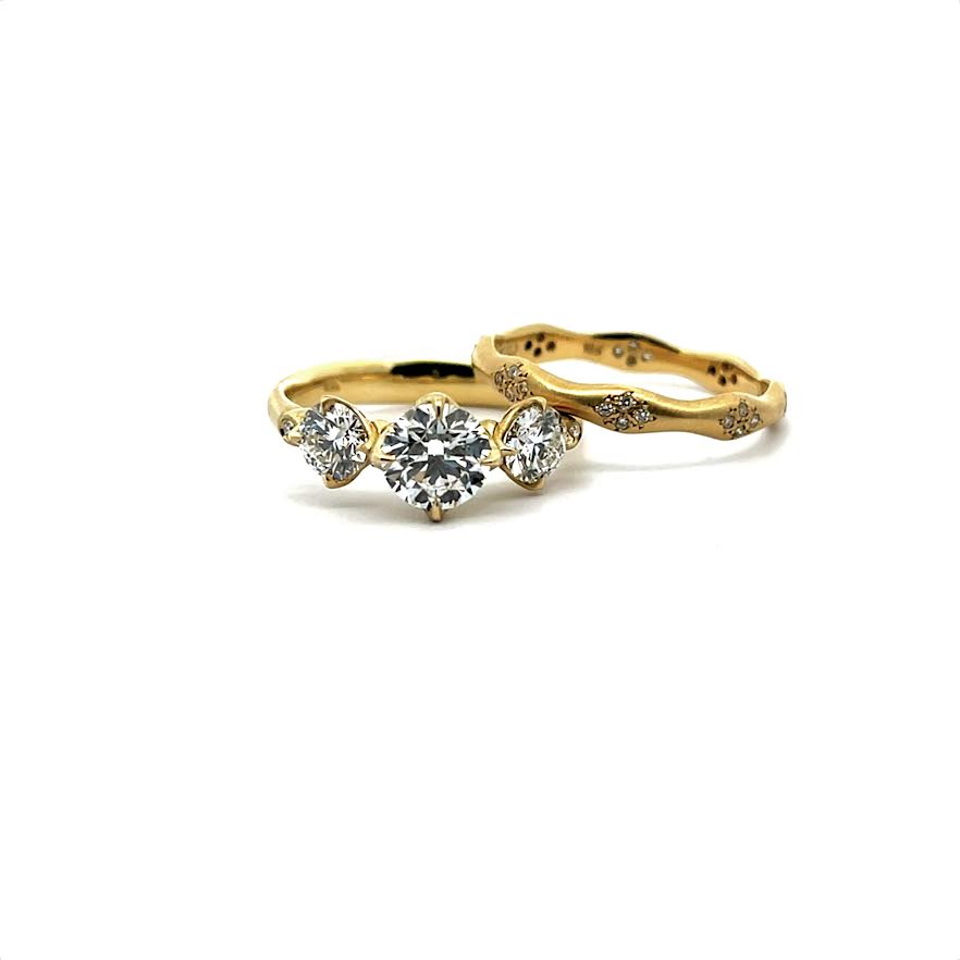 Yellow Gold Three Diamond Ring