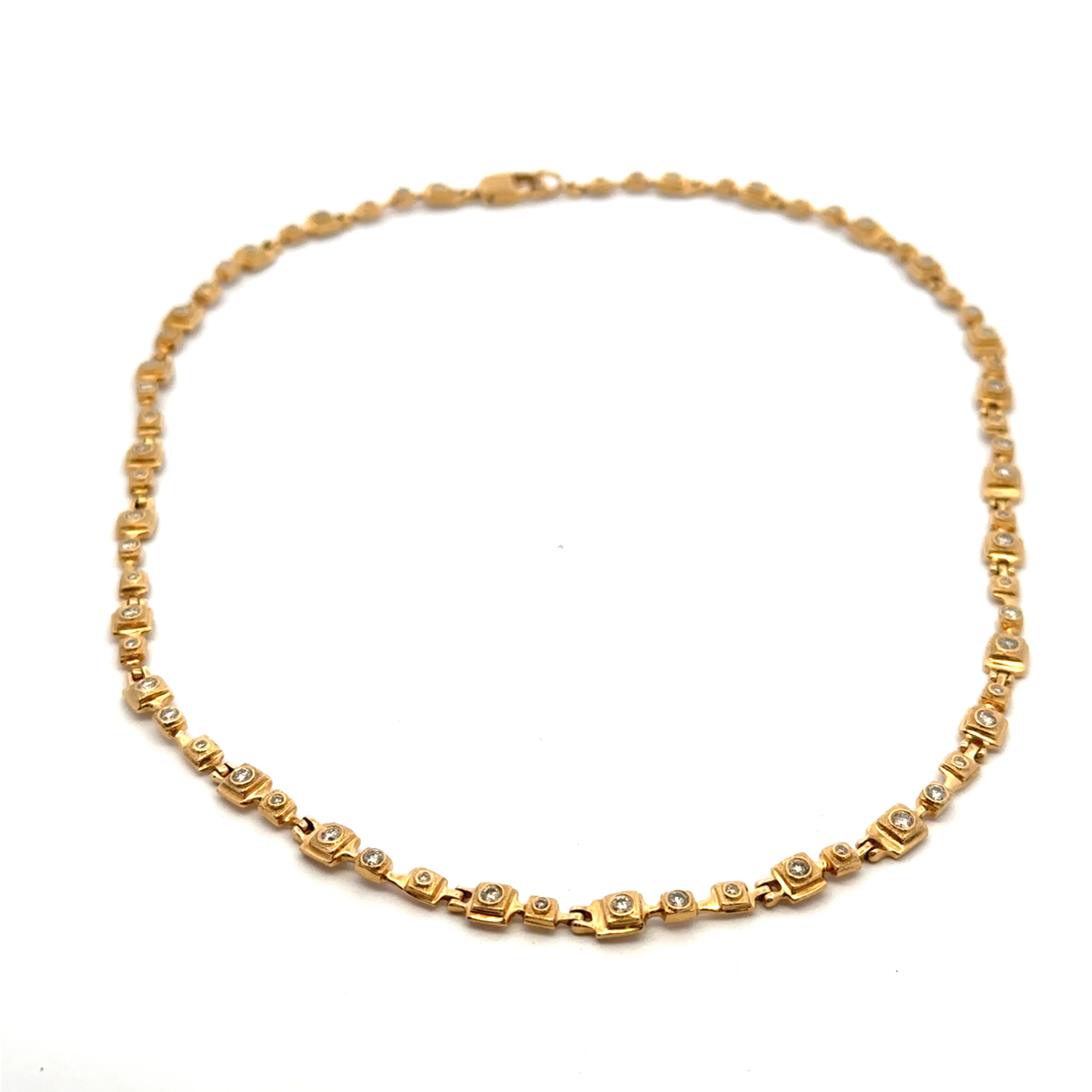 18 Karat Yellow Gold and Diamond Necklace