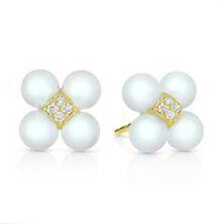 Yellow Gold and Pearl Sequence Earring