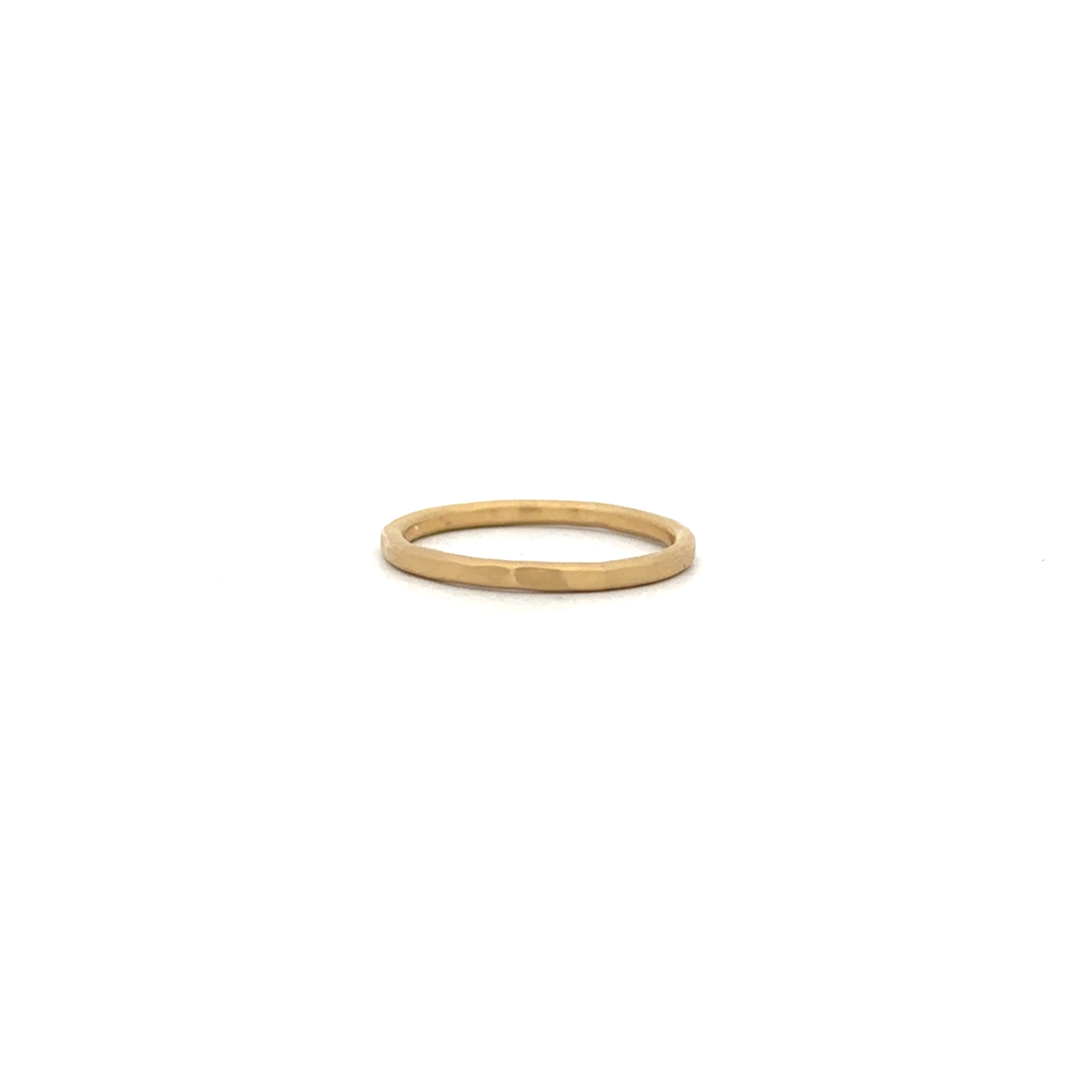 18 karat Yellow Gold Hammered Band, Satin