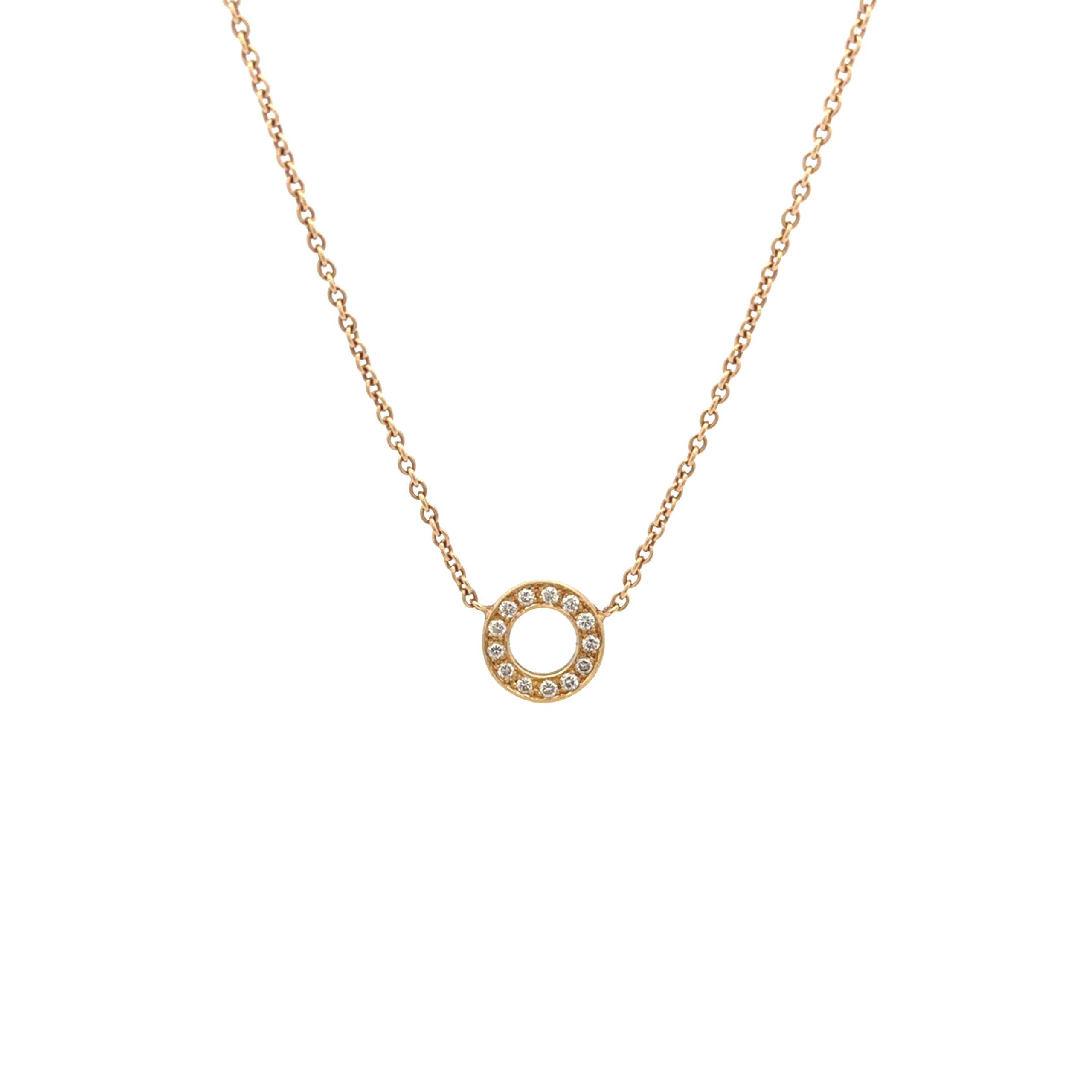 18 karat yellow gold and diamond 'O' Pendant