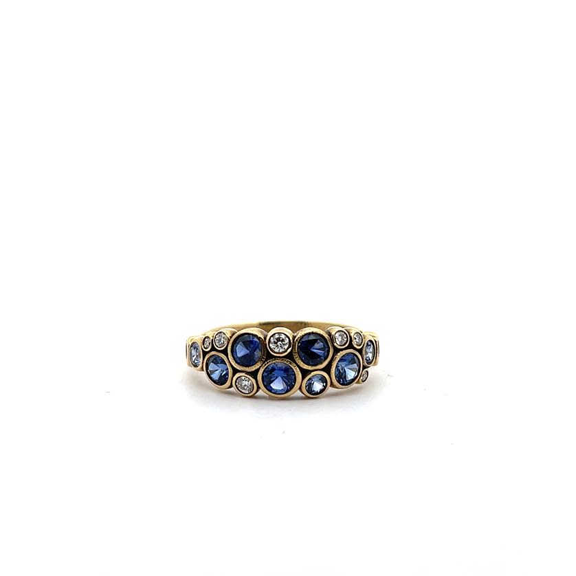 Sapphire and Diamond Mixed Gemstone Ring