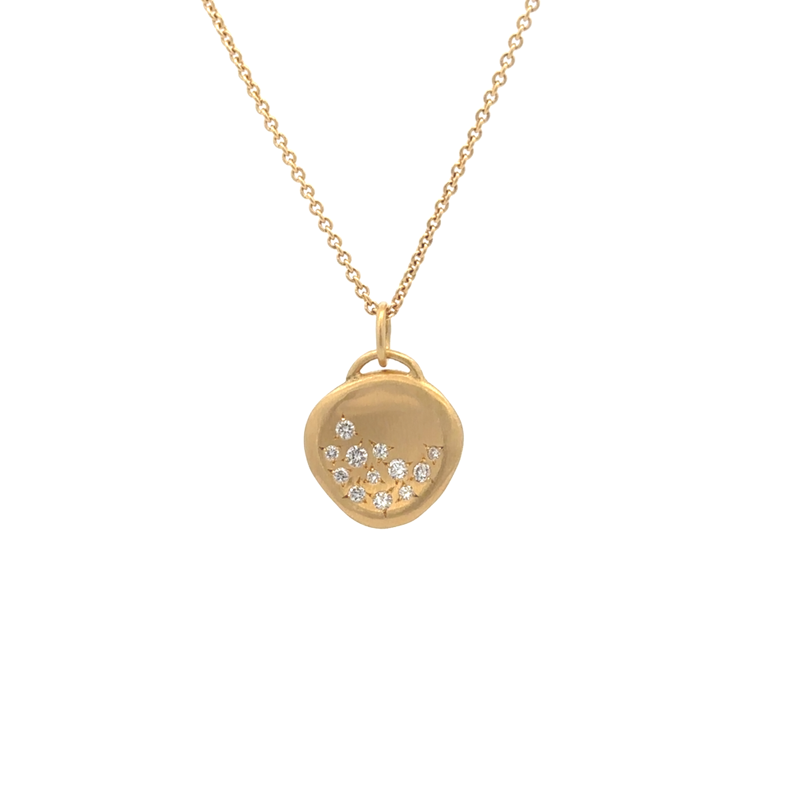 Ali Dumont Gold and Diamond Half-Full Pendant