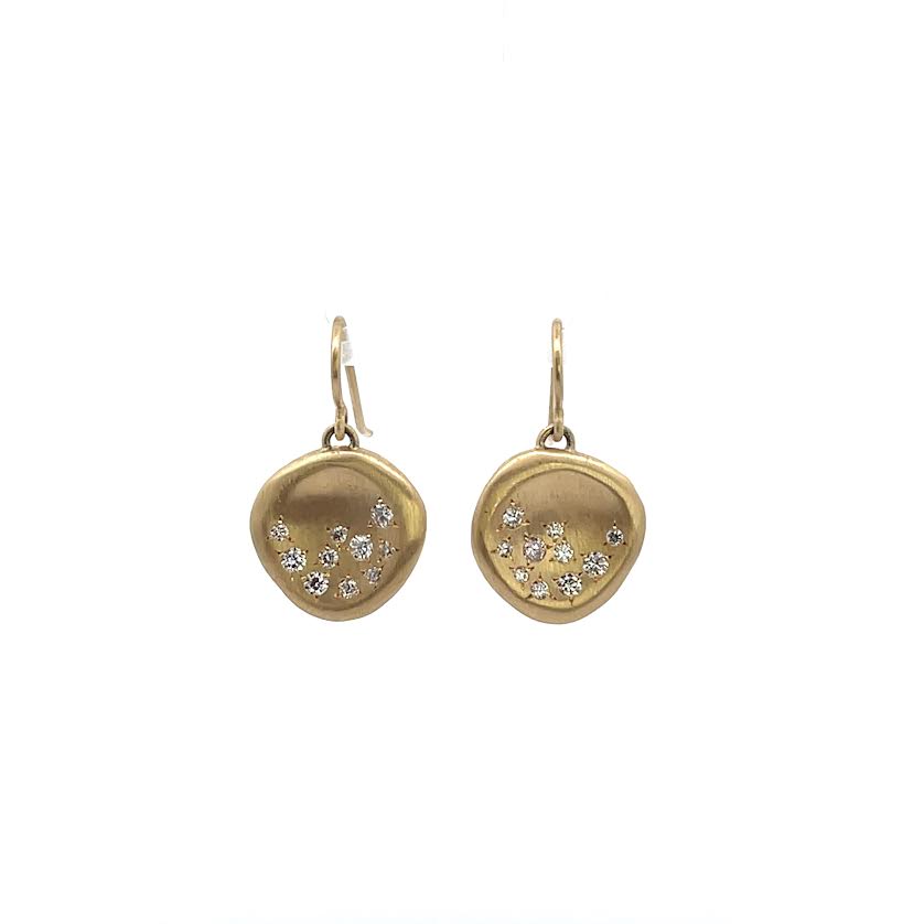 Yellow Gold and Diamond Dangle Earrings