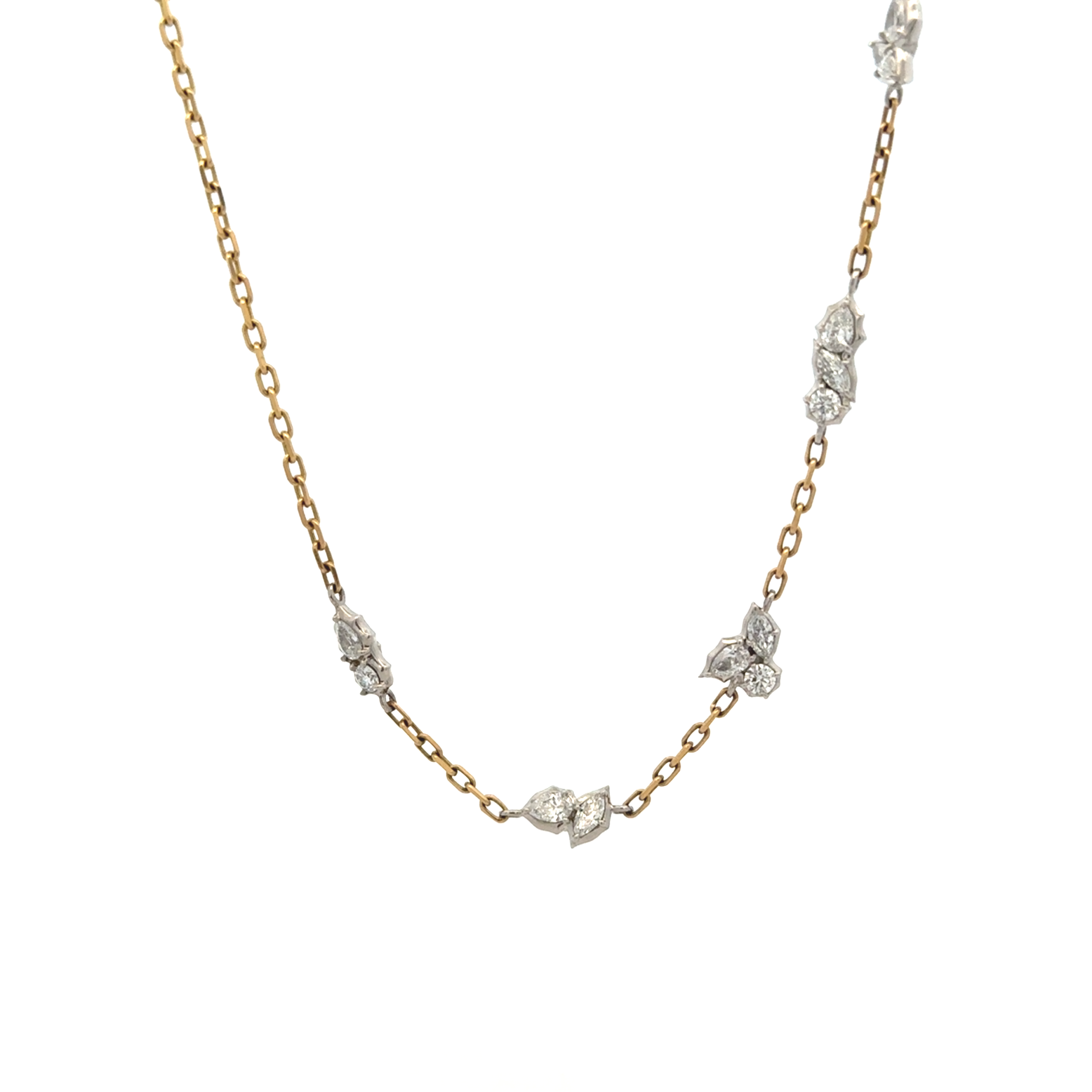 Two Tone 18 karat "Posey Station" Necklace