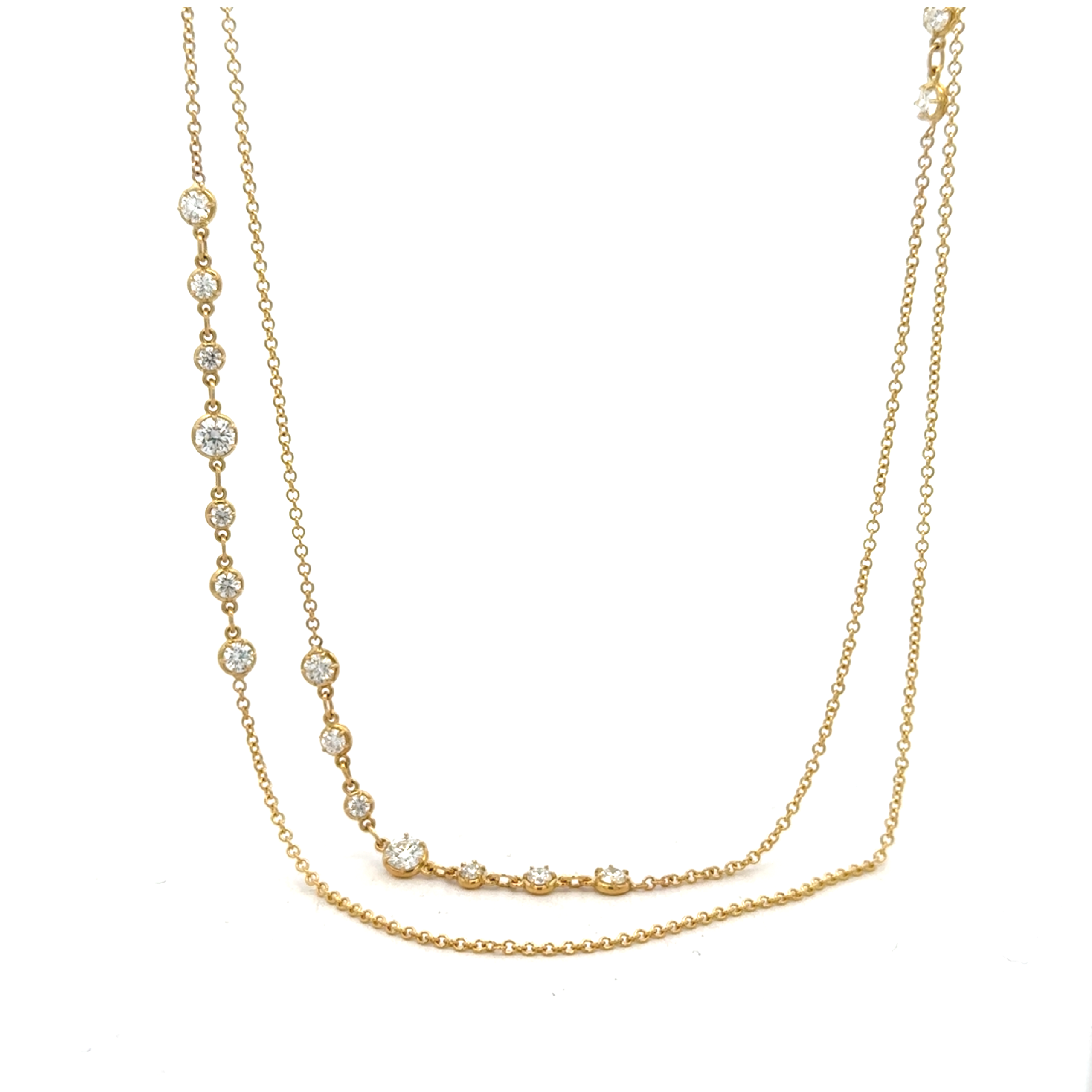 18 Karat Yellow Gold "Penelope Three Station" Necklace