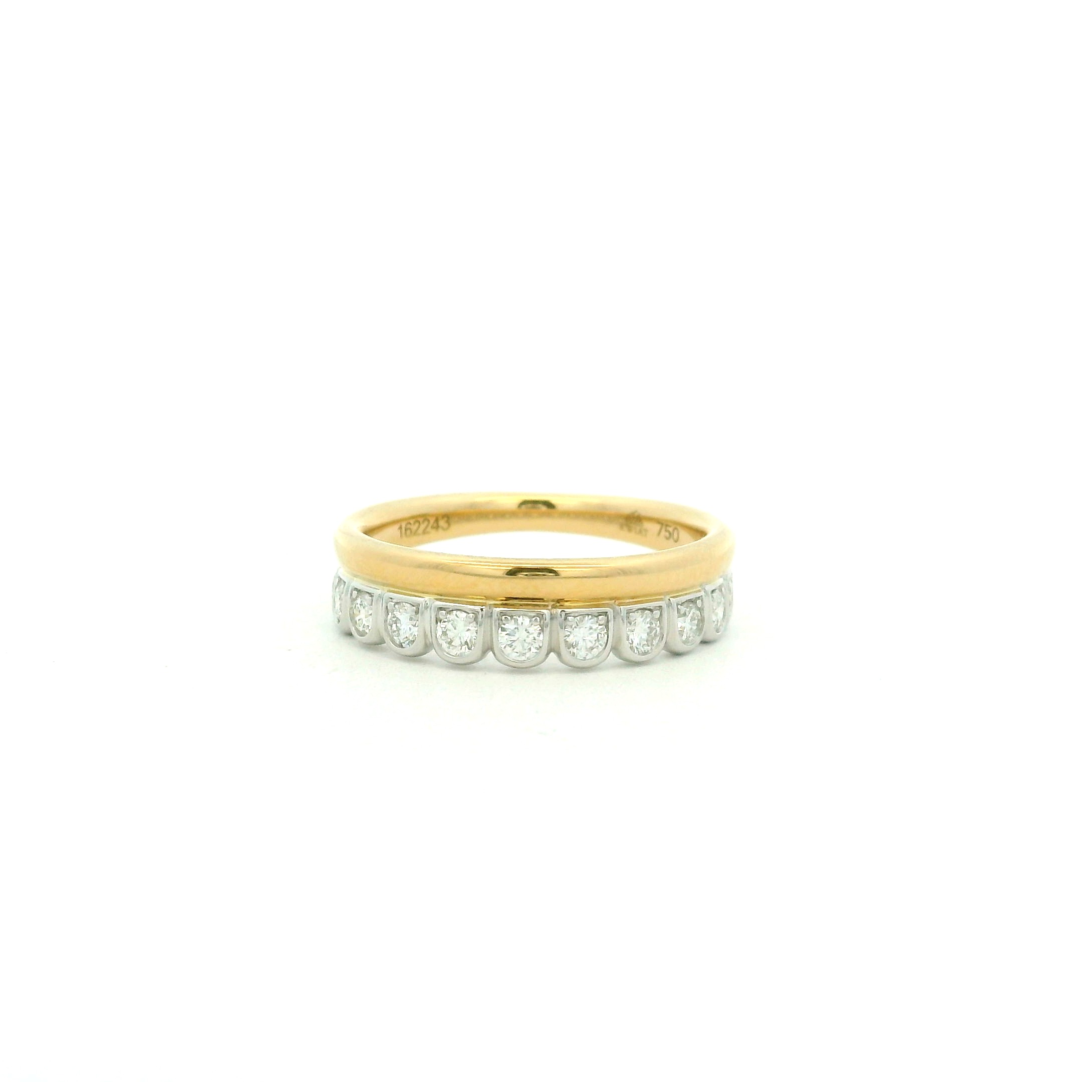 Two Tone 18 Karat Yellow and White Diamond Ring