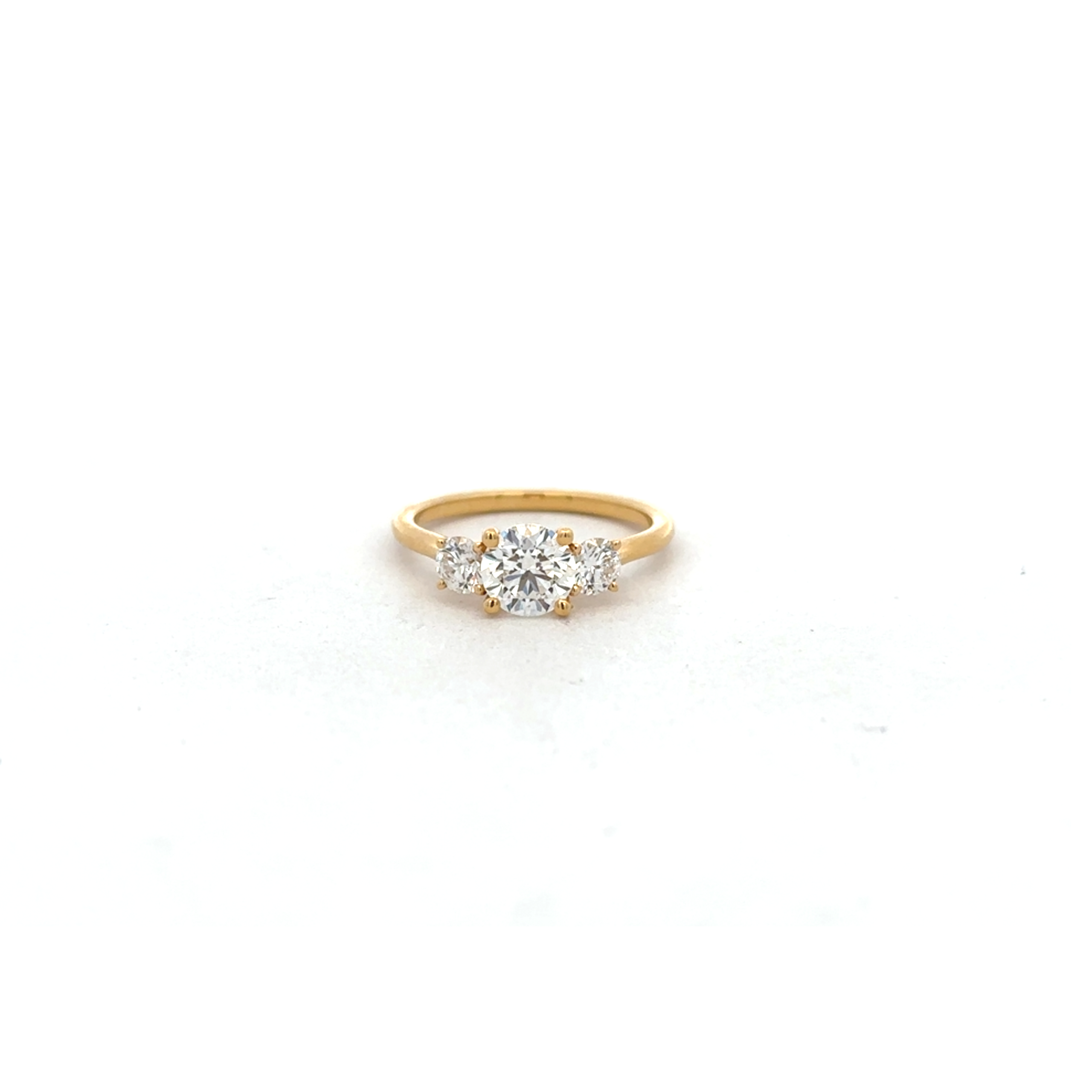 .90 Ct Three Stone Diamond Ring in Yellow Gold