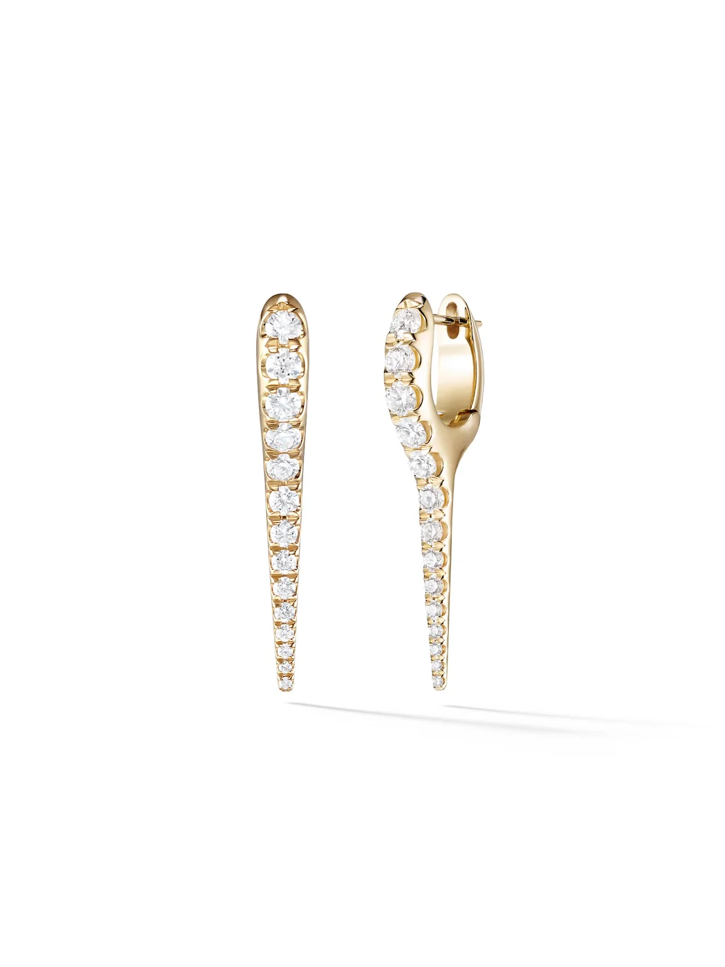18 Karat Yellow Gold "Lola Needle" Diamon Earrings