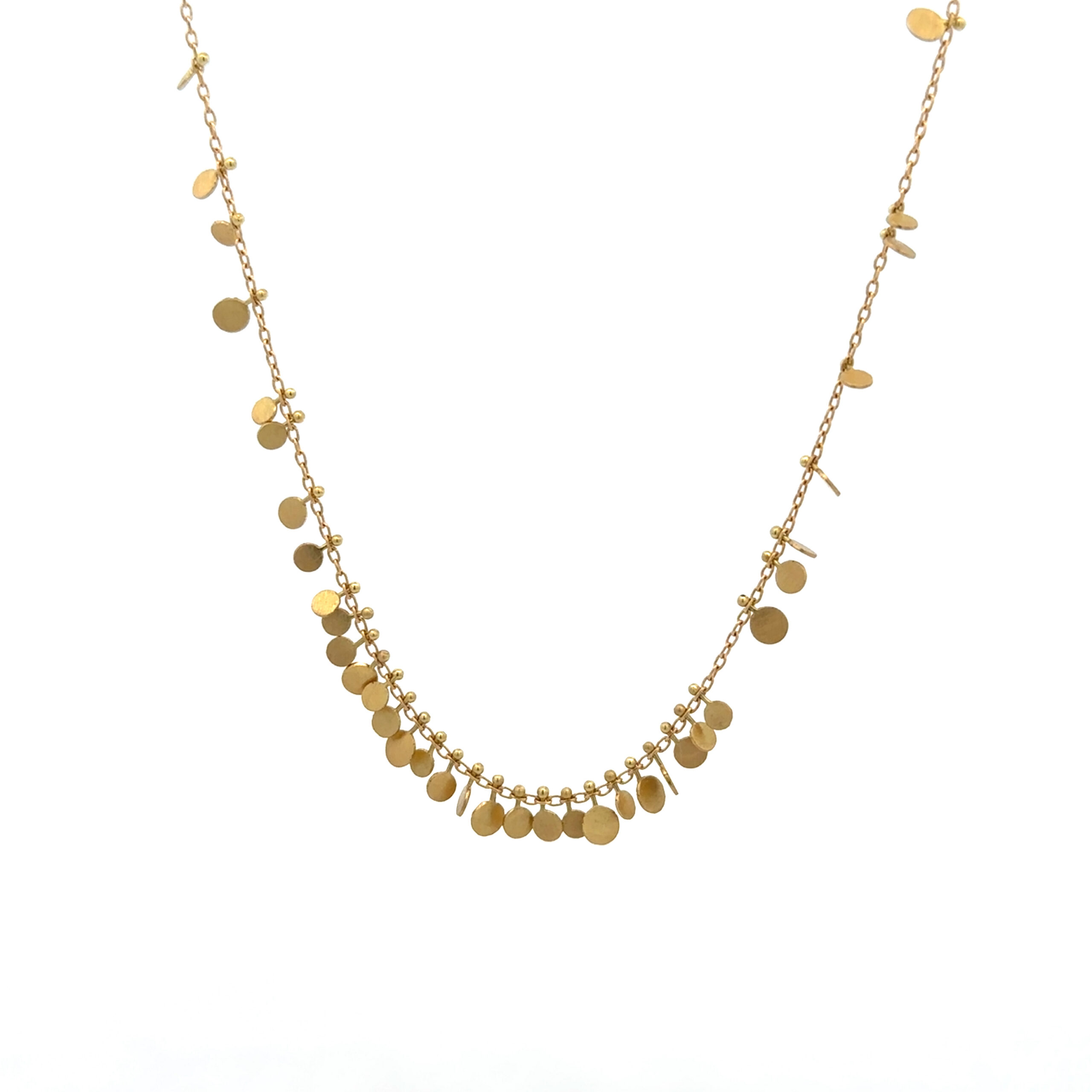 18 Karat Yellow Gold Tiny Dot Cluster Necklace