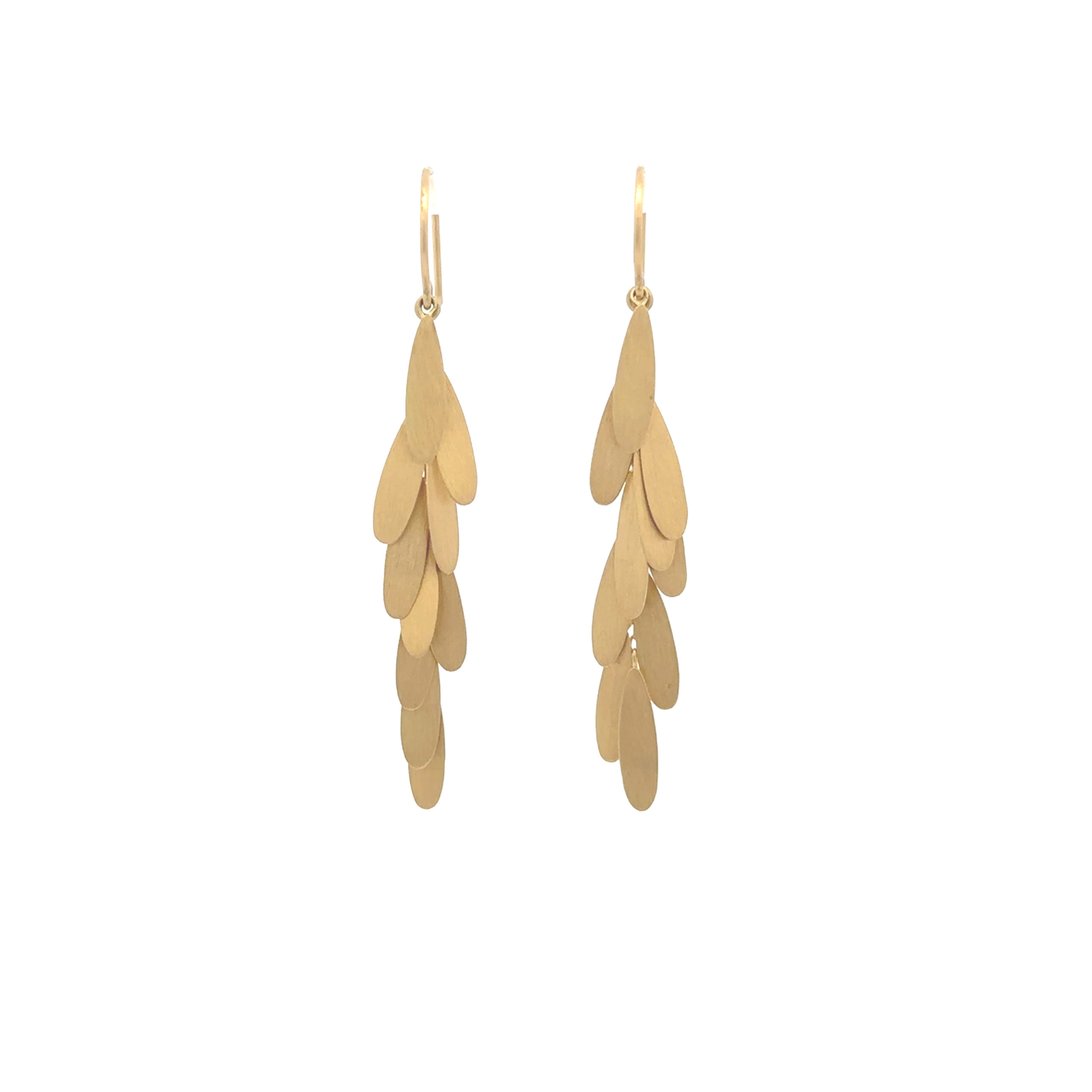 Yellow Gold Daisy Long Earrings