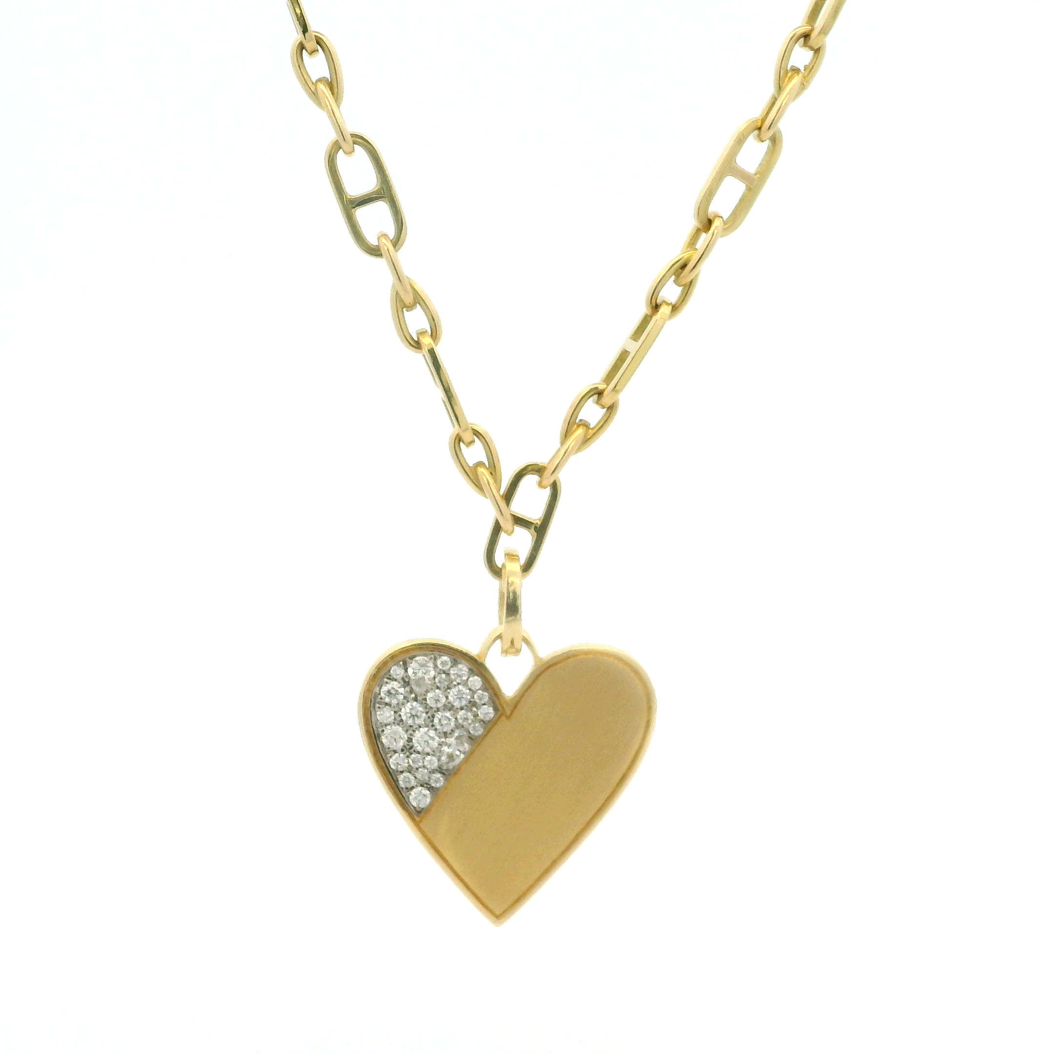 Yellow and Diamond Heart Charm