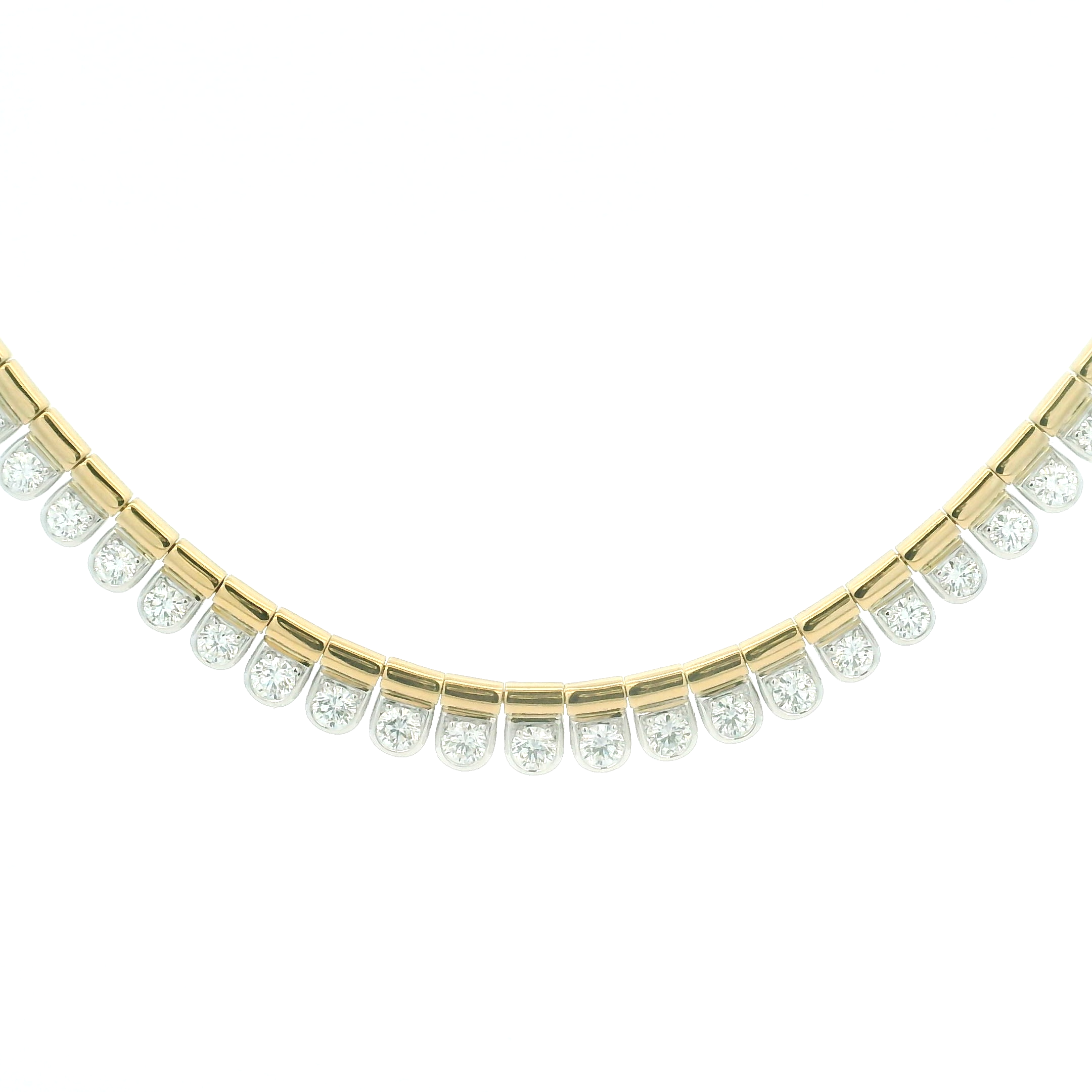 18 Karat Yellow and White Gold "Sirena" Diamond Necklace