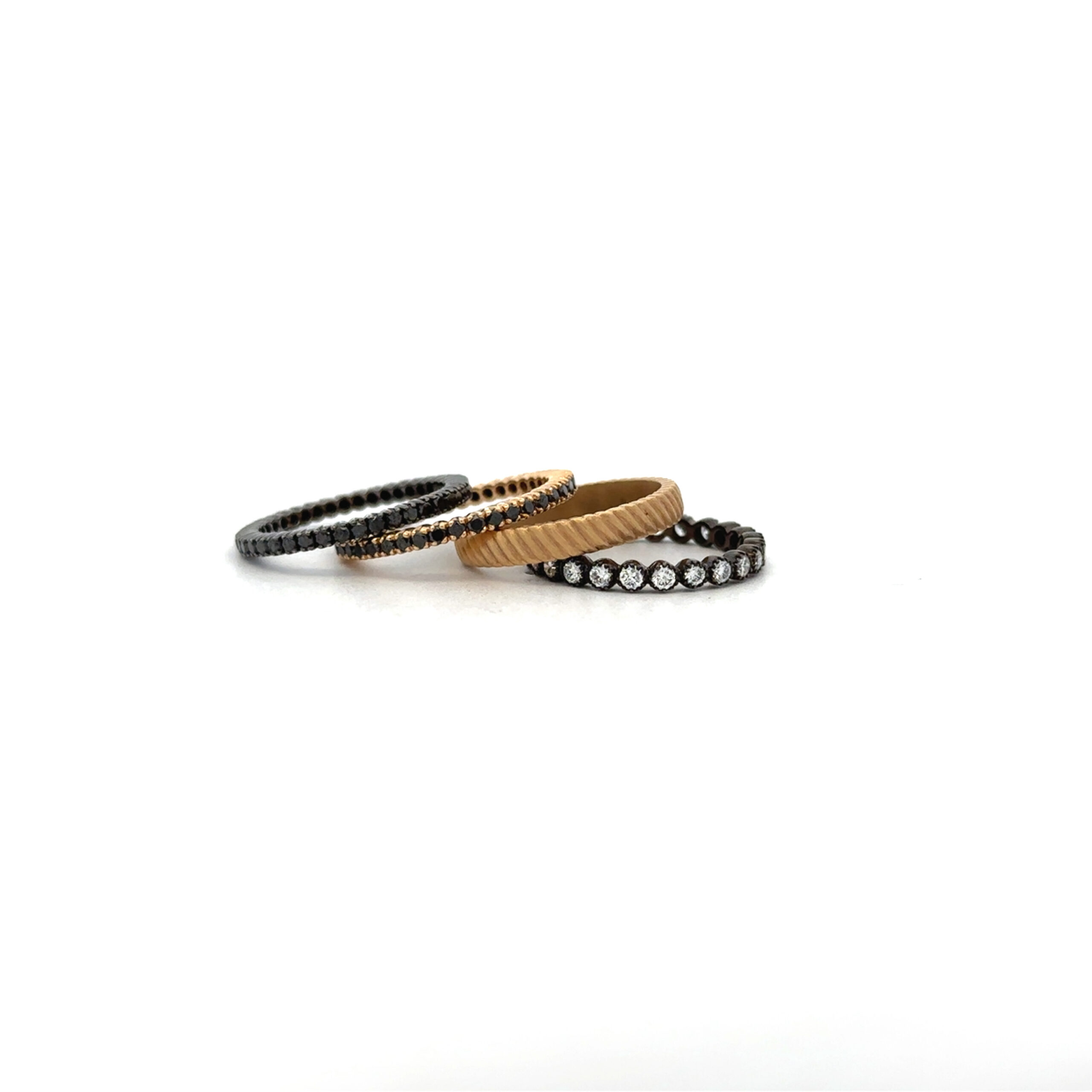 Rose Gold, Black Diamond Stacking Ring